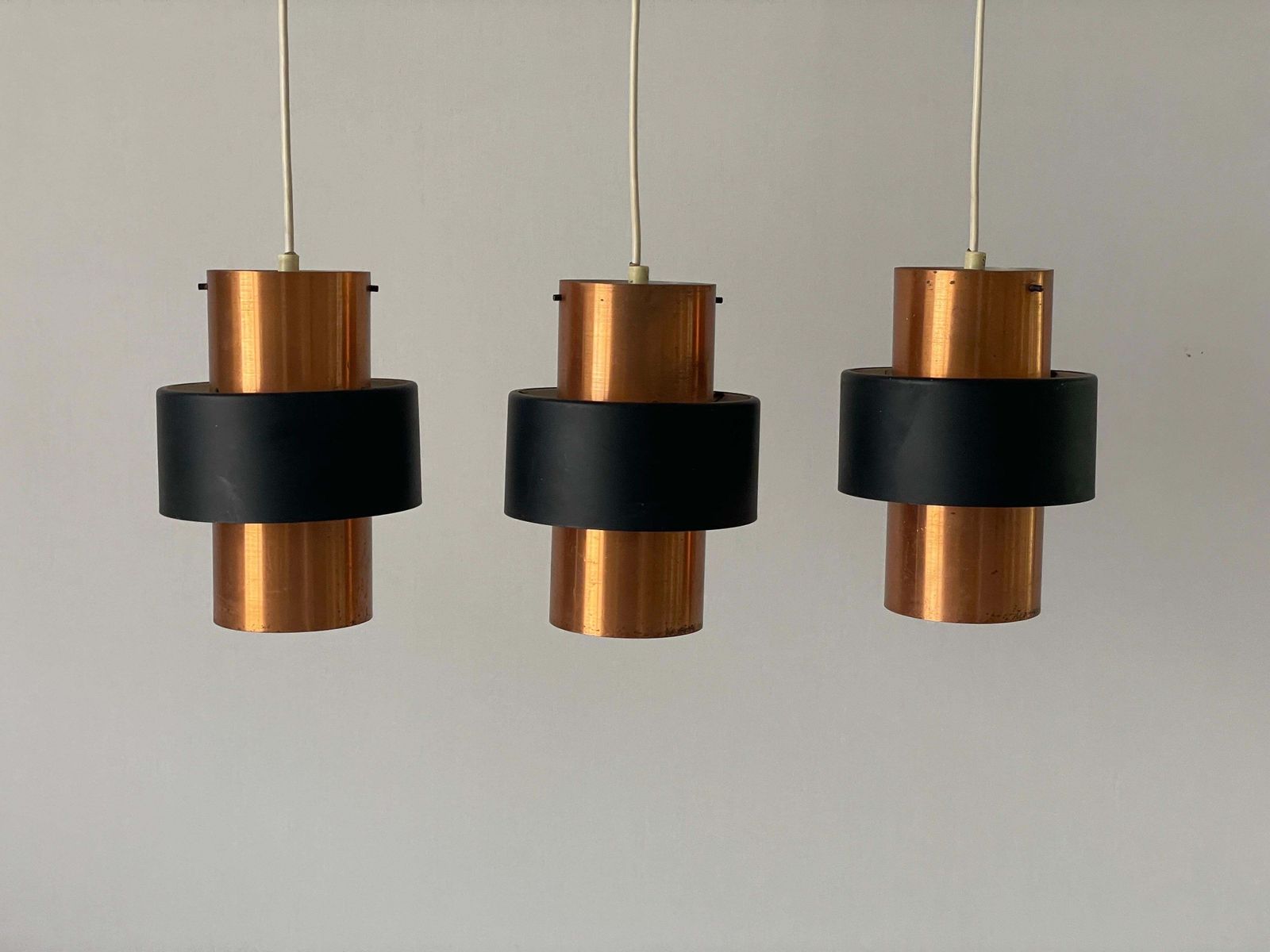 3 Head Enameled Black And Gold Coloured Metal Ceiling Lamp, 1970s, Germany photo furniture