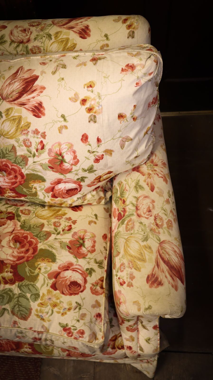 photo vintage Exquisite Peter Dudgeon 2 Seater Sofa Colefax And Fowler Chintz Country House