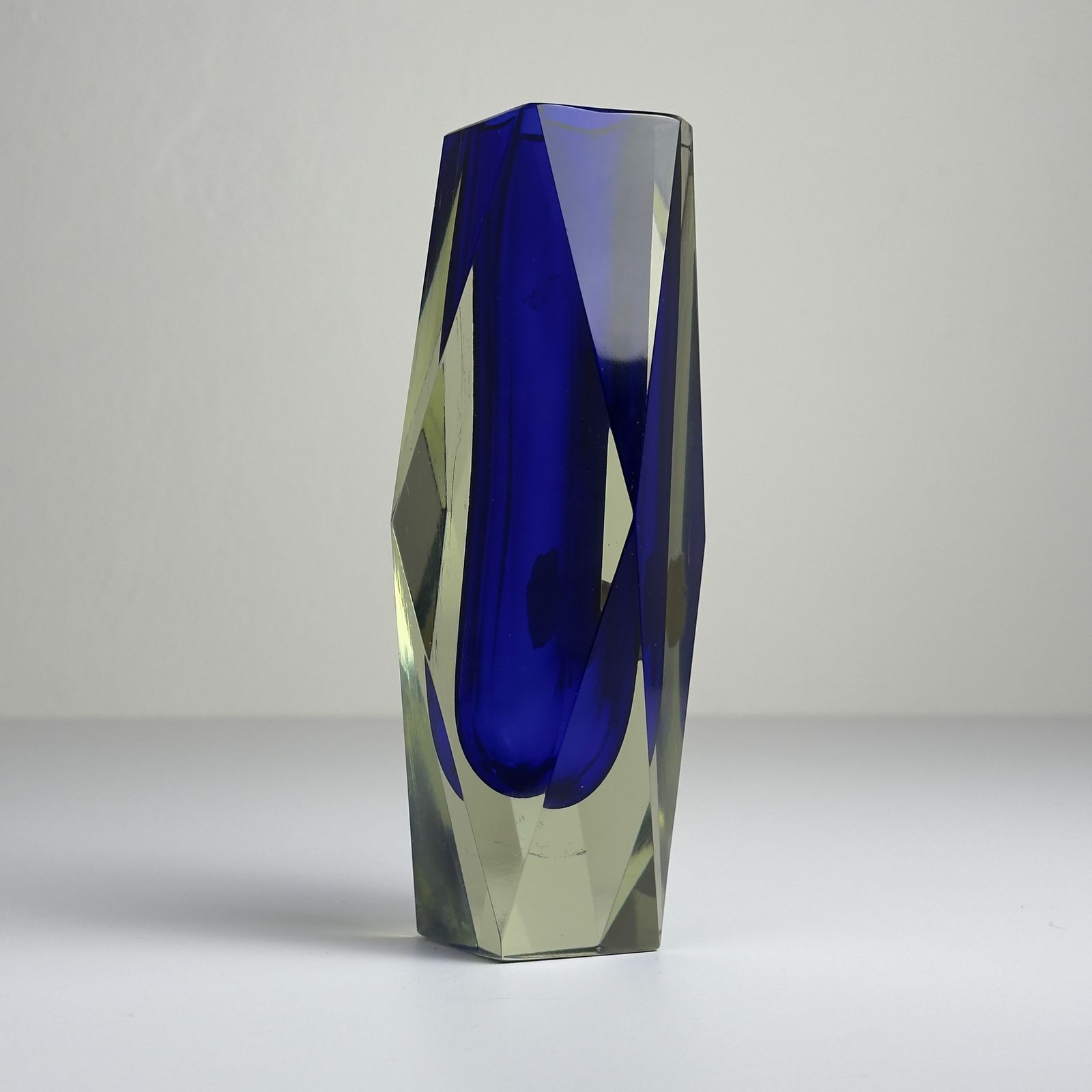 photo for sale Vintage Sommerso Blue Murano Vase, Italy 1970s
