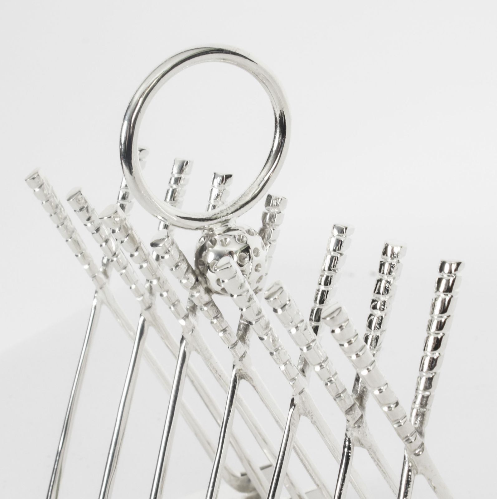 Vintage Silver Plated Toast Rack Crossed Golf Clubs 20th C photo for sale