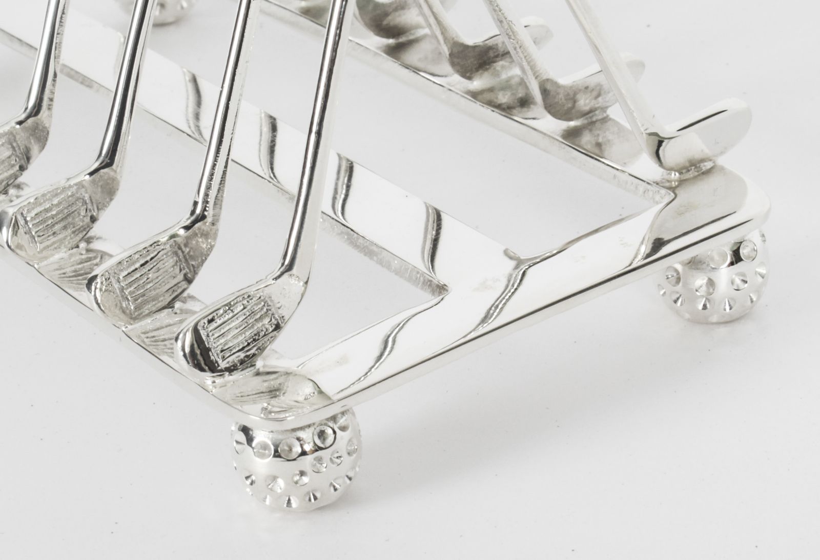 Vintage Silver Plated Toast Rack Crossed Golf Clubs 20th C photo Furniture