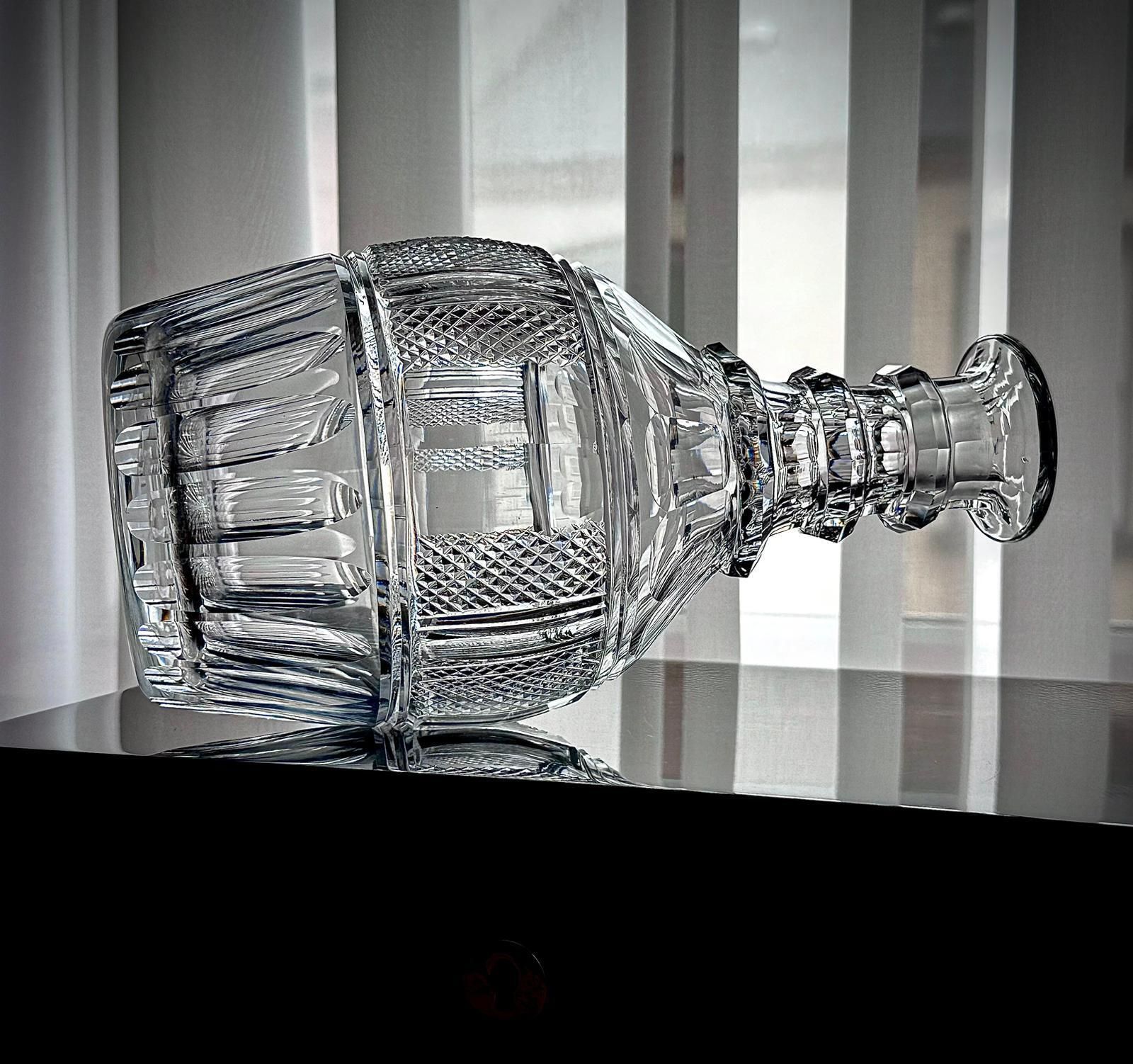 425.0 Vintage French / Franco Belgian Magnum Cut Crystal Decanter With Numbered Stopper, Mid–20th C photo