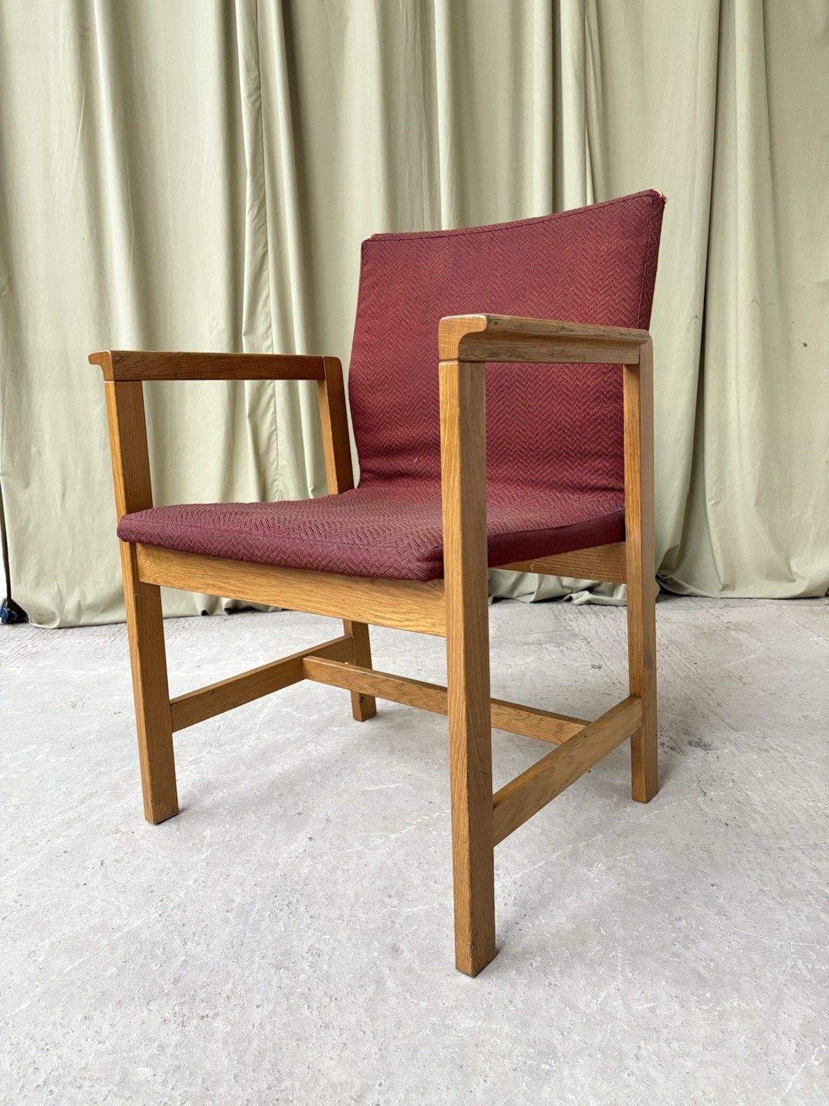 Vtg Late Mid Century Oak Chair Side Armchair  Danish Scandi Retro R974 photo Furniture