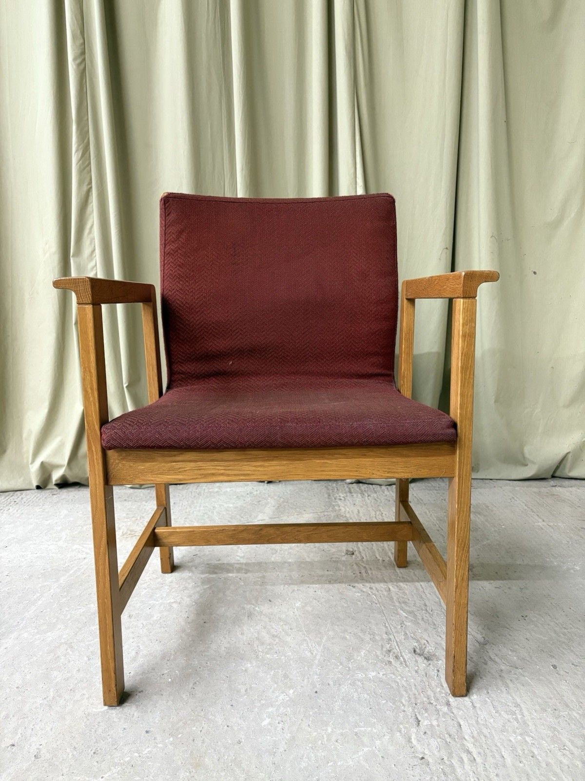 Vtg Late Mid Century Oak Chair Side Armchair  Danish Scandi Retro R974 photo vinterior