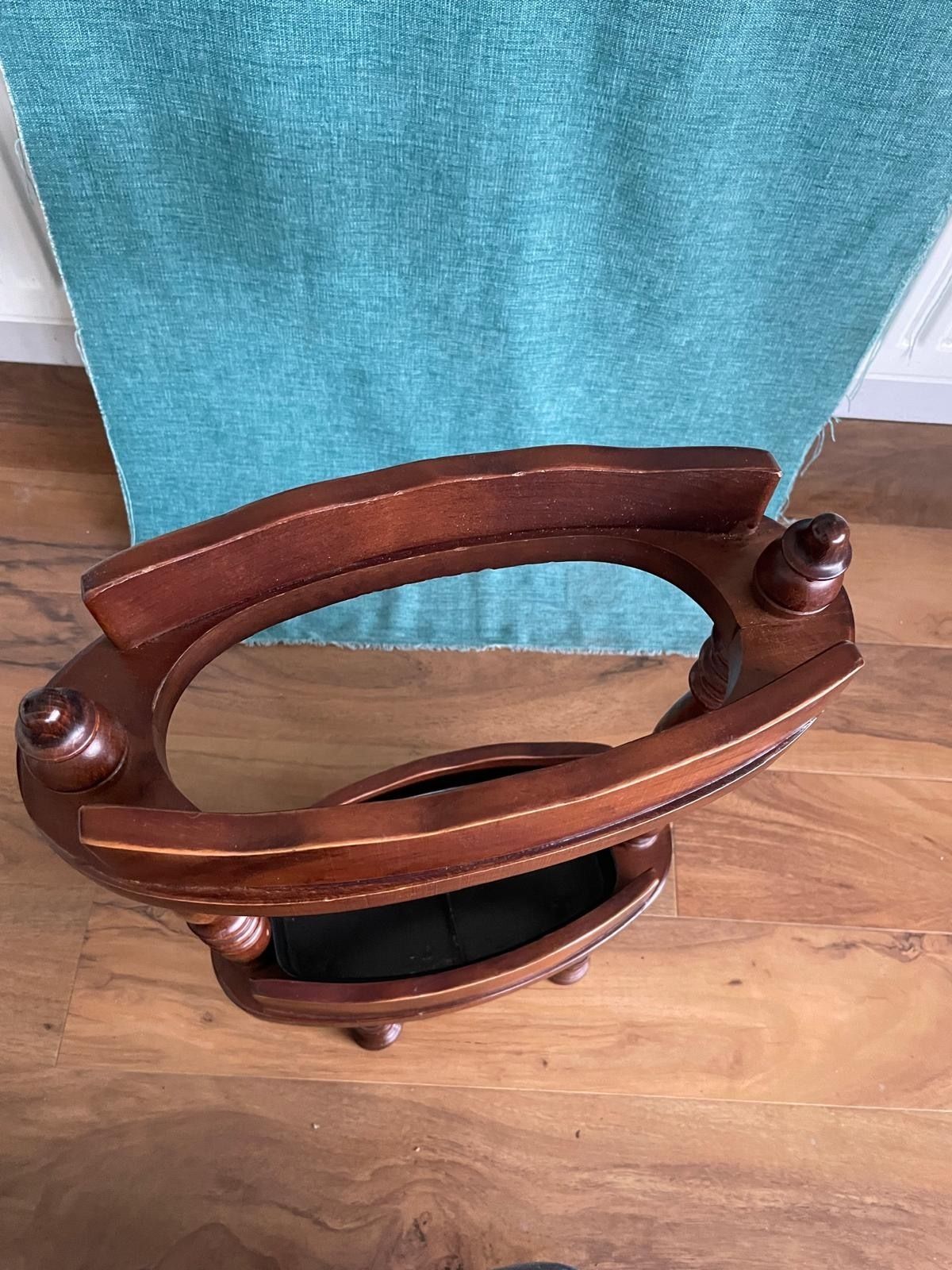 French Vintage Wood Umbrella Stand photo vintage