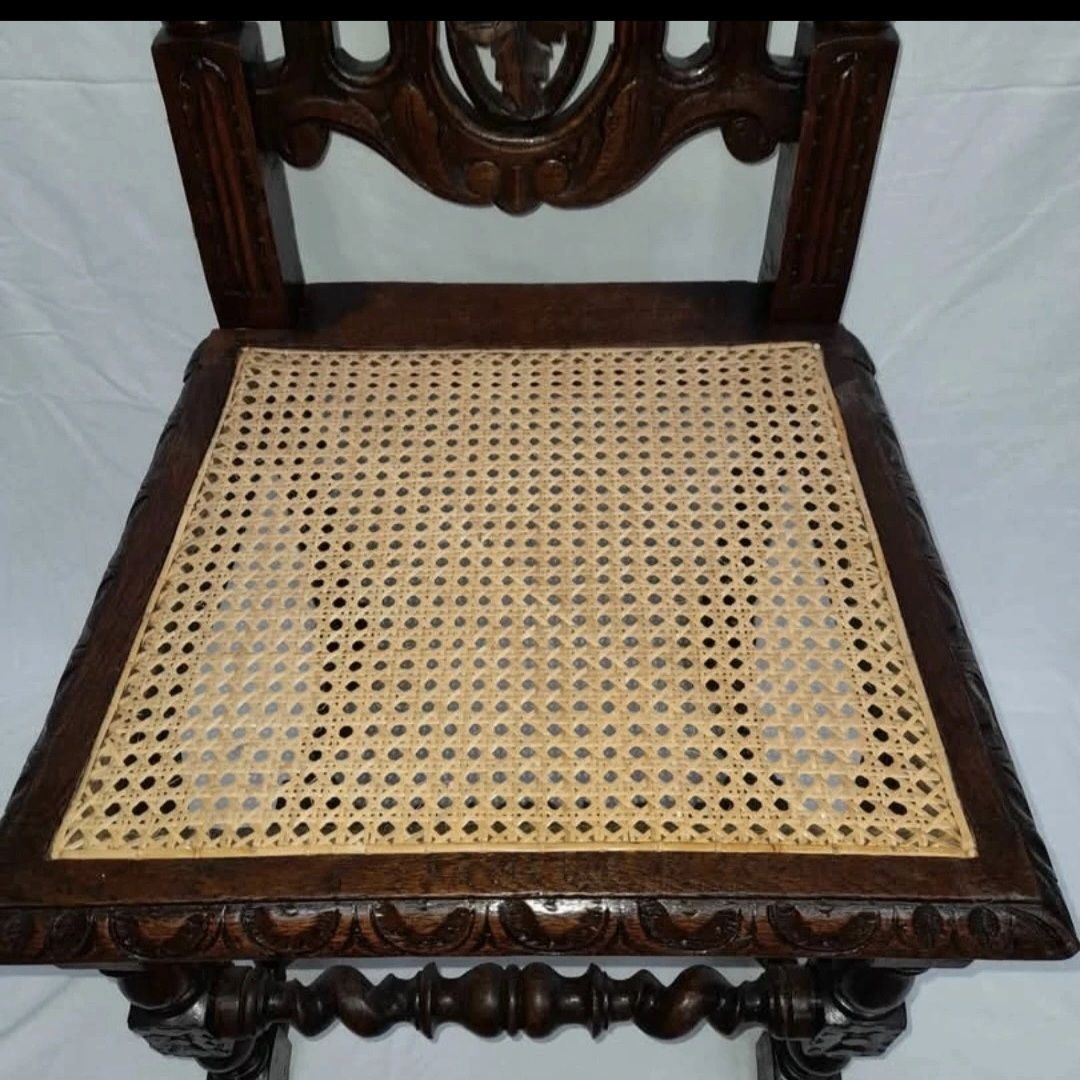 Late 19th Century Victorian Carved Oak Barley Twist Chair, Professionally Restored photo for sale
