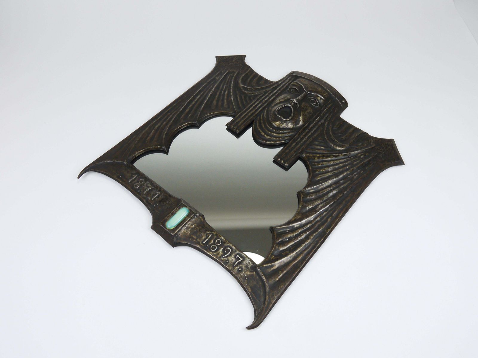 photo for sale Vienna Secession Art Nouveau Gustav Klimt Attr „Tragedy“ Theater Wall Mirror, Au