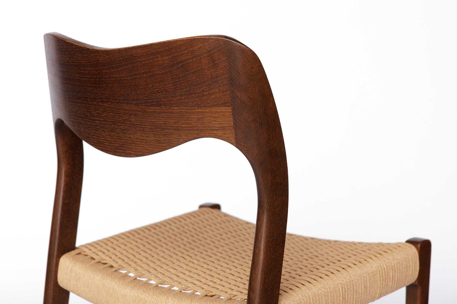 2 Of 4 Vintage Niels Otto Møller Chair, Model 71, Dark Oak, Danish Cord, Mid Century photo buy