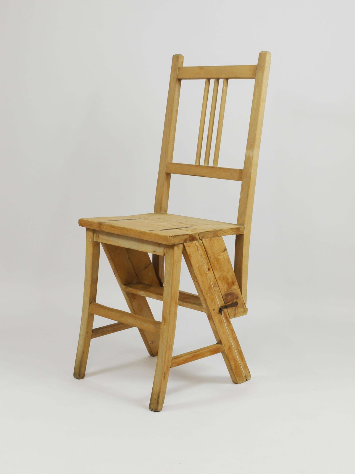 photo furniture Arts & Crafts Metamorphic Library Steps Folding Ladder Chair, Vienna, 1900s