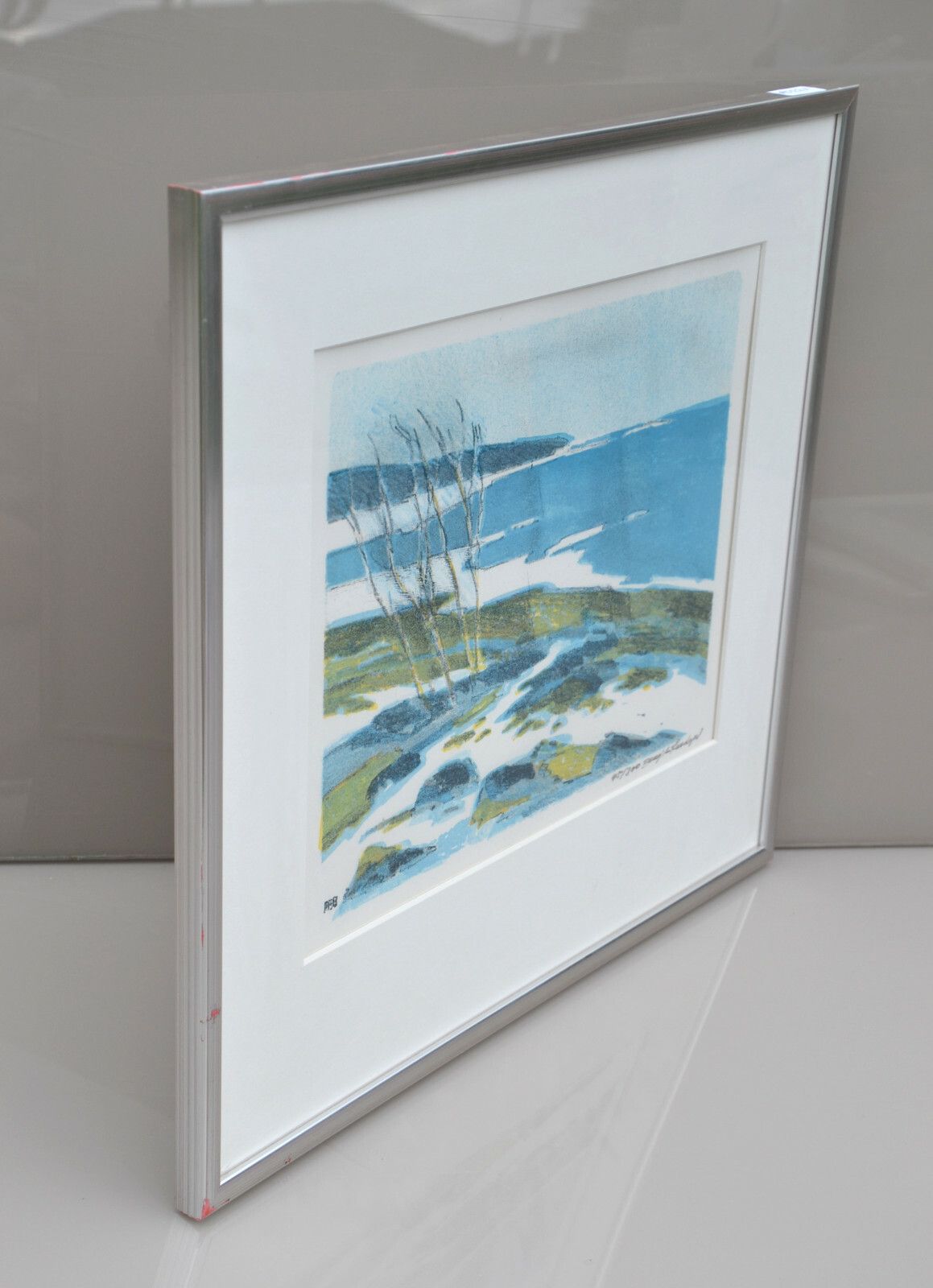 photo for sale Small  Lithography On Paper  Winter Seascape, Signed , Nr 45/300