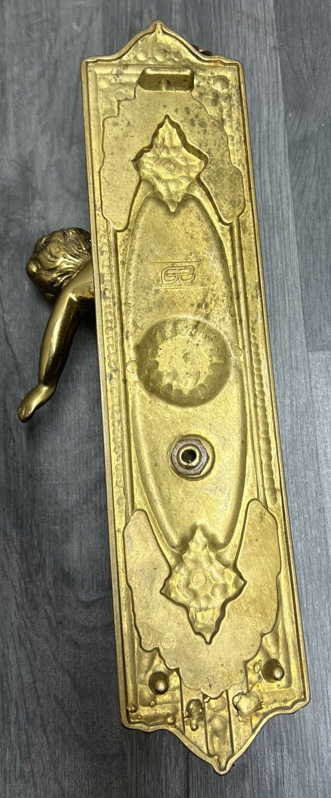 photo vinterior Wall Candle Holder Vintage French Style Sconce Pair Brass Cherub Lot 4665