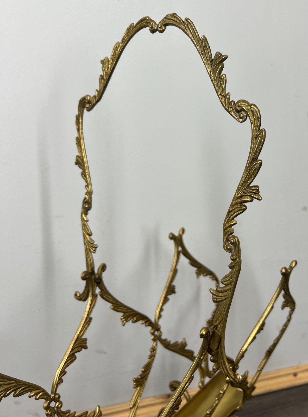 Newspaper Rack Vintage French Style Brass Magazine Stand Lot 4633 photo Home Decor