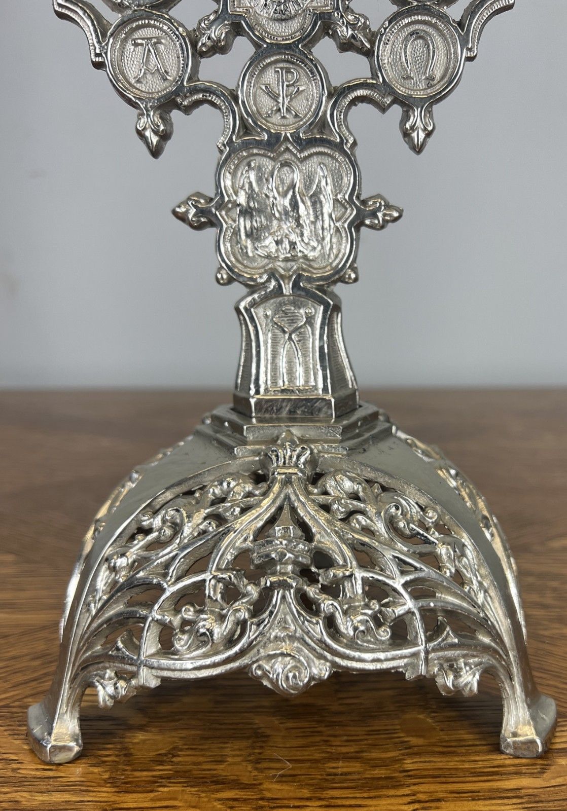 Crucifix Vintage French Style Religious Cross Ornate Stand Lot 4652 photo vintage