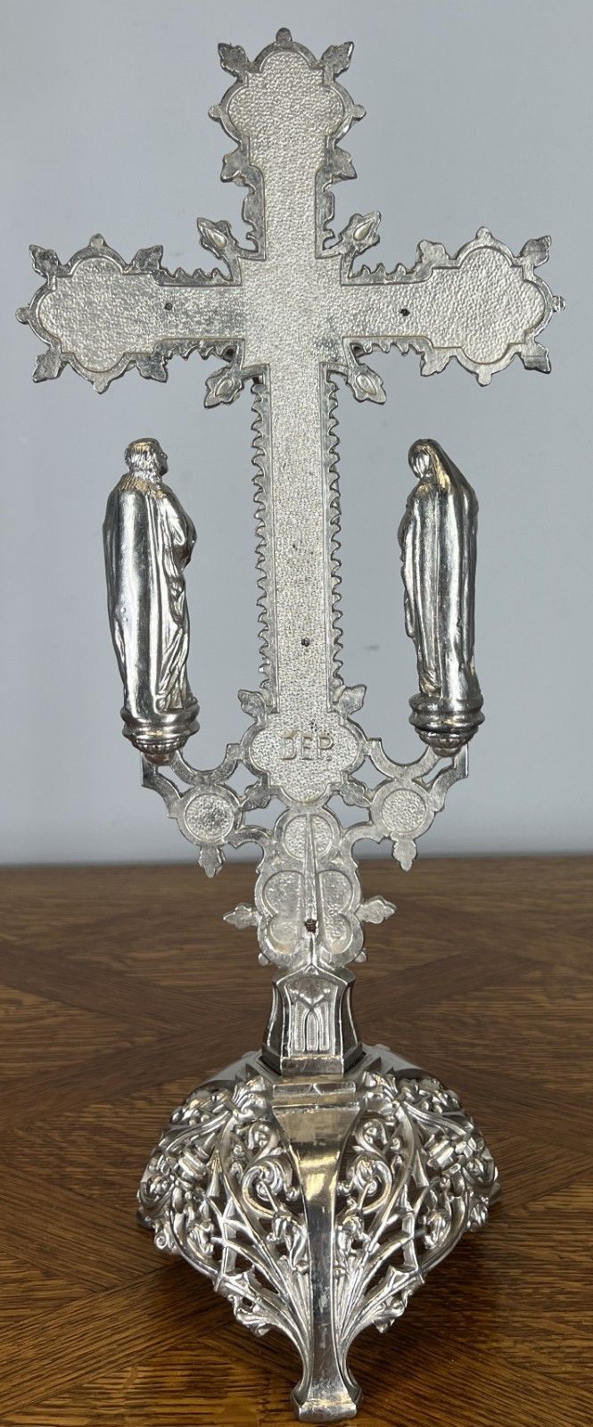 photo for sale Crucifix Vintage French Style Religious Cross Ornate Stand Lot 4652