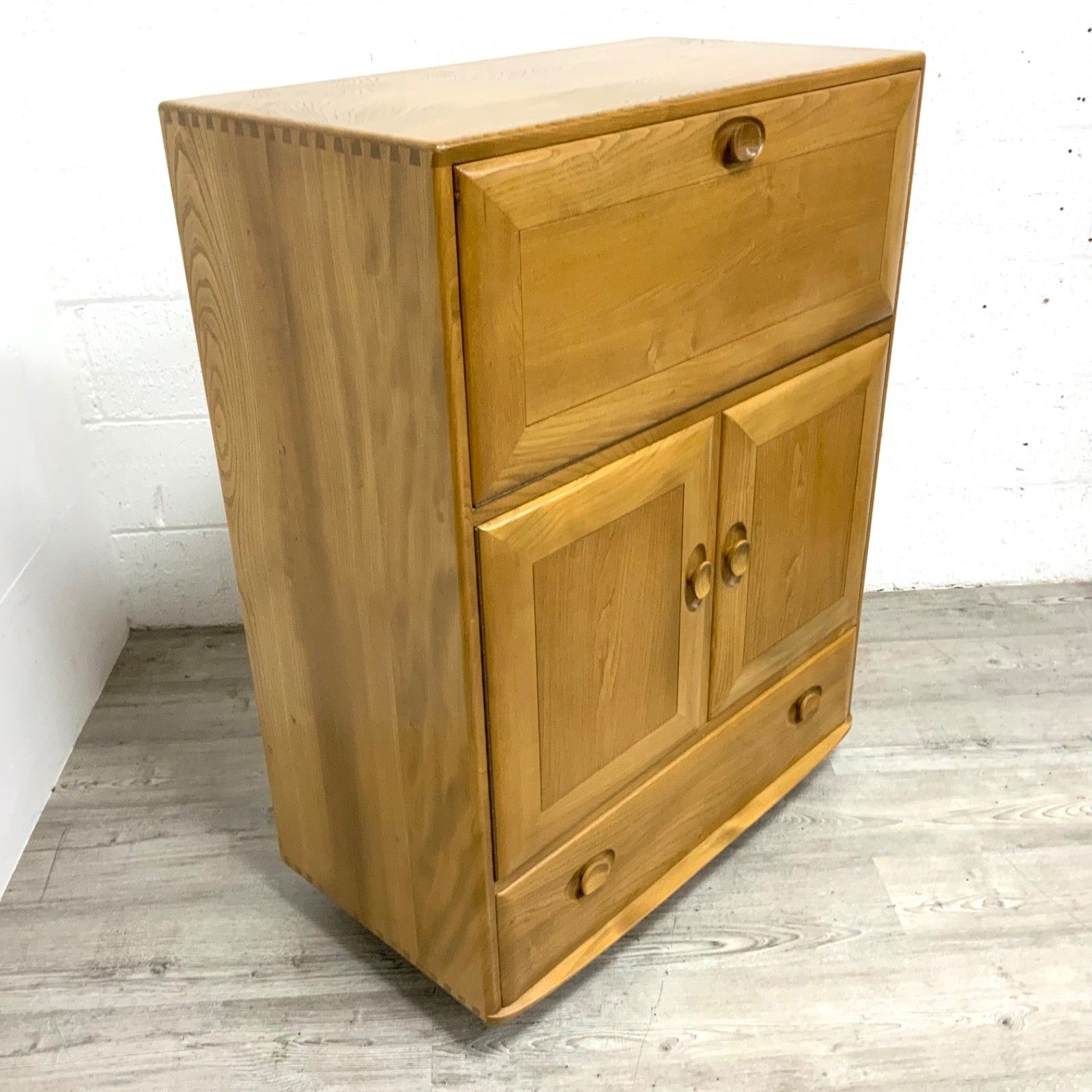 Vintage Mid Century Ercol Windsor Serving Cabinet Model 469 Blonde Elm 1960's photo buy