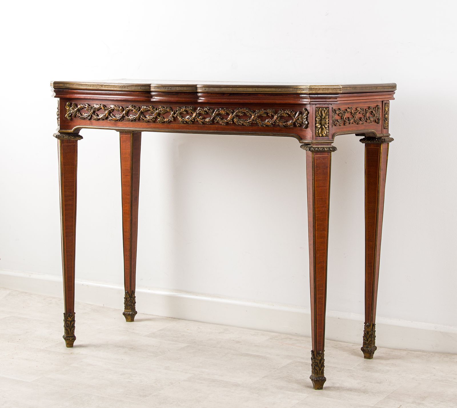 Antique French Maison Mottheau Games Table C.1880   Ormolu, Parquetry Top photo Furniture