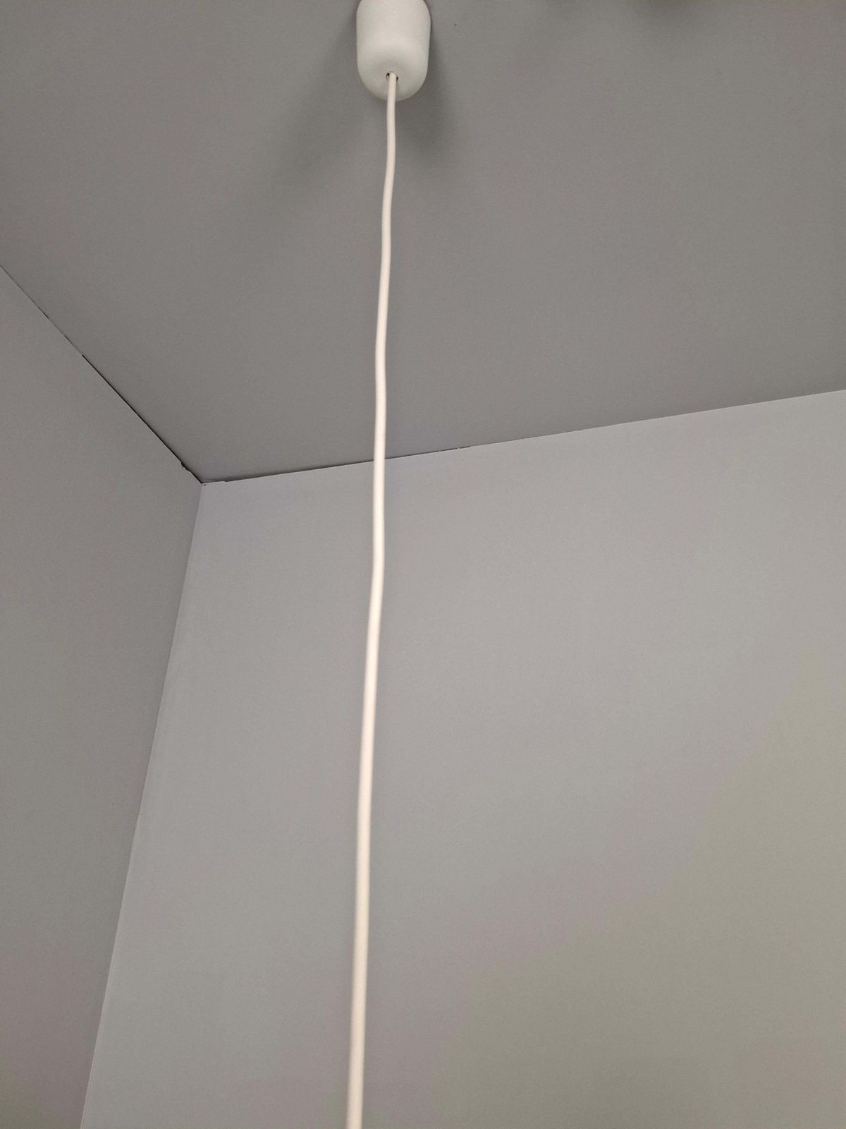 photo for sale Czechoslovak Midcentury Modern Pendant Light In Opaline Glass And Plastic, 1970s