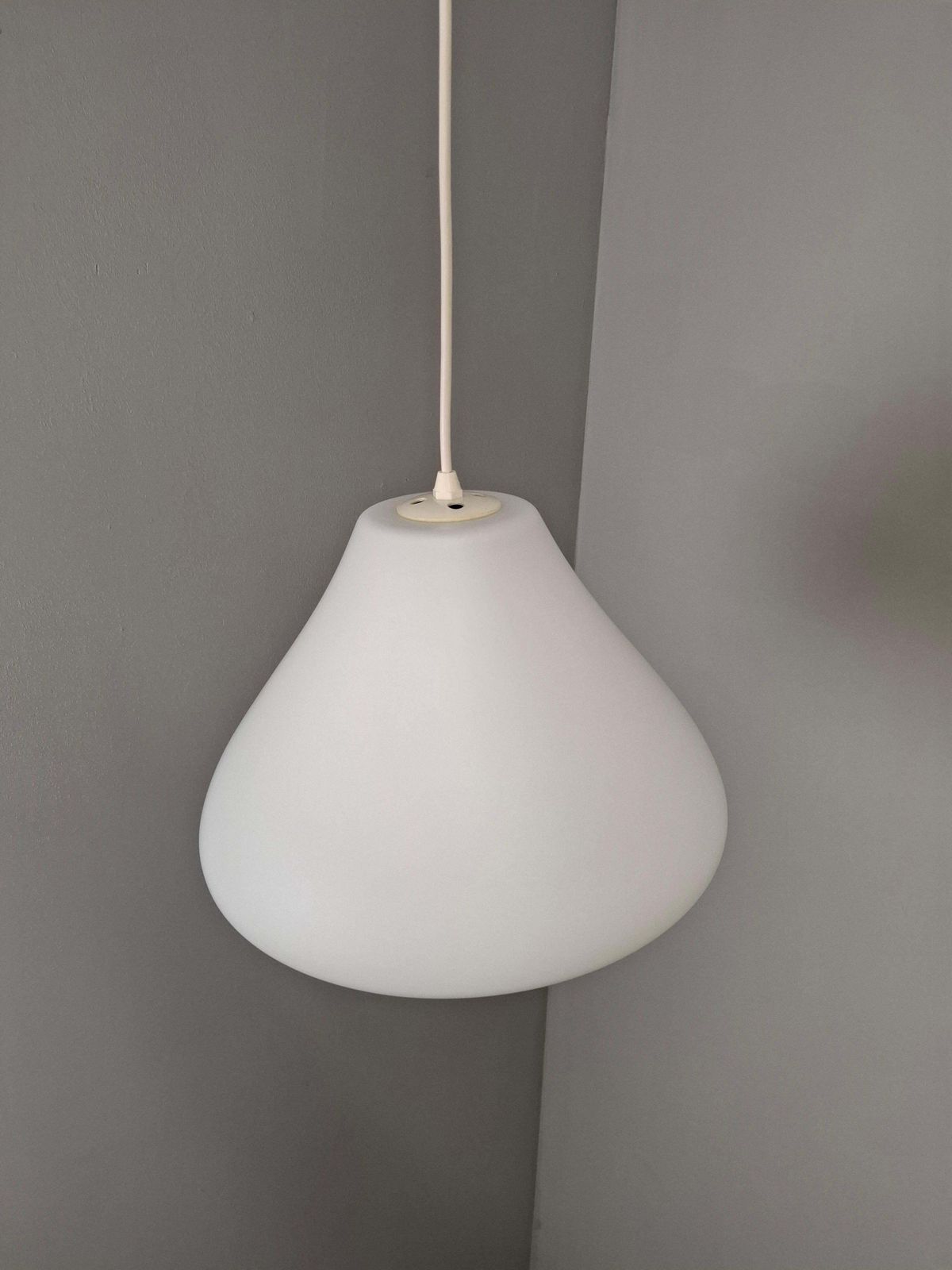 493.0 Czechoslovak Midcentury Modern Pendant Light In Opaline Glass And Plastic, 1970s photo