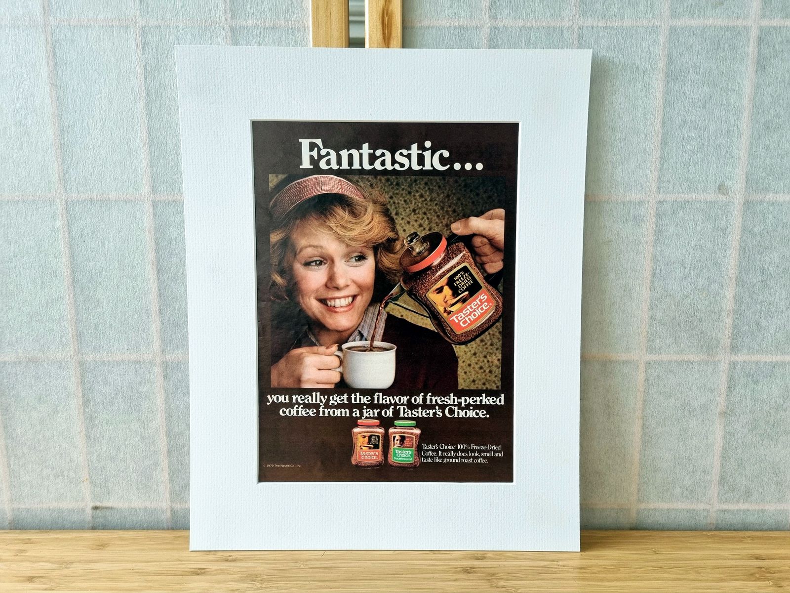 Coffee Kitchen Print Ad, Taster’s Choice Advertisement, Instant Coffee Marketing, 1970s Food photo furniture