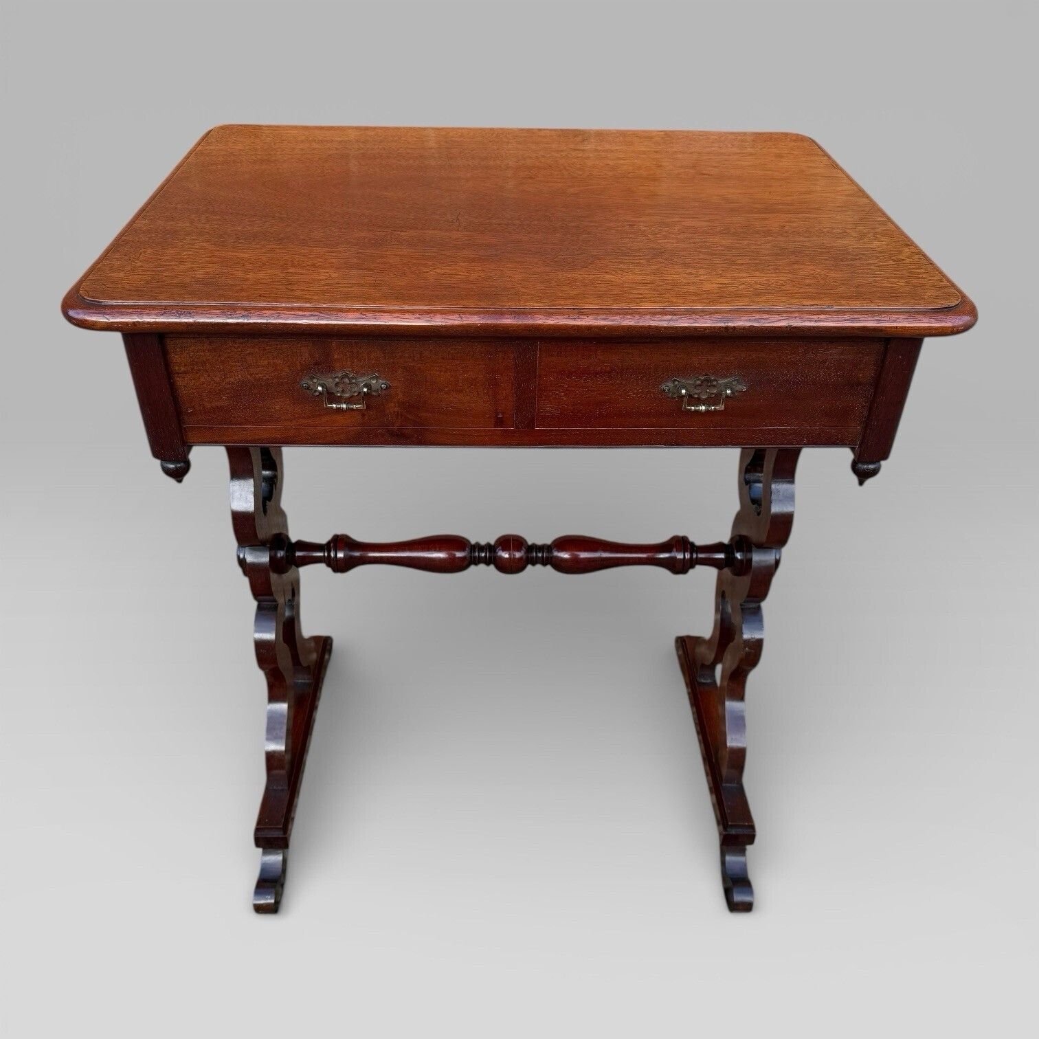 Antique Victorian Mahogany Centre Table / Occasional Table With 2 Drawers photo furniture