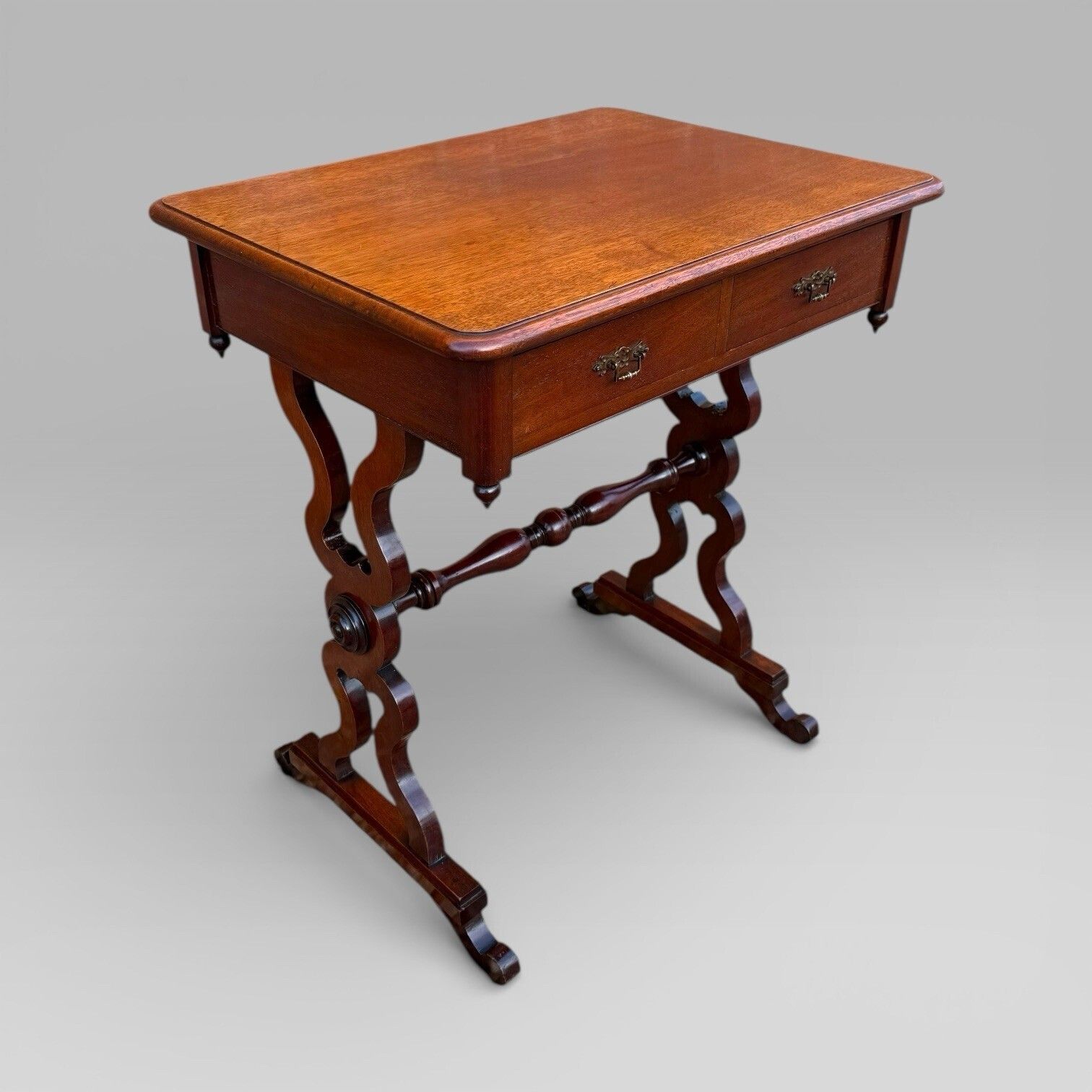 Antique Victorian Mahogany Centre Table / Occasional Table With 2 Drawers photo Furniture