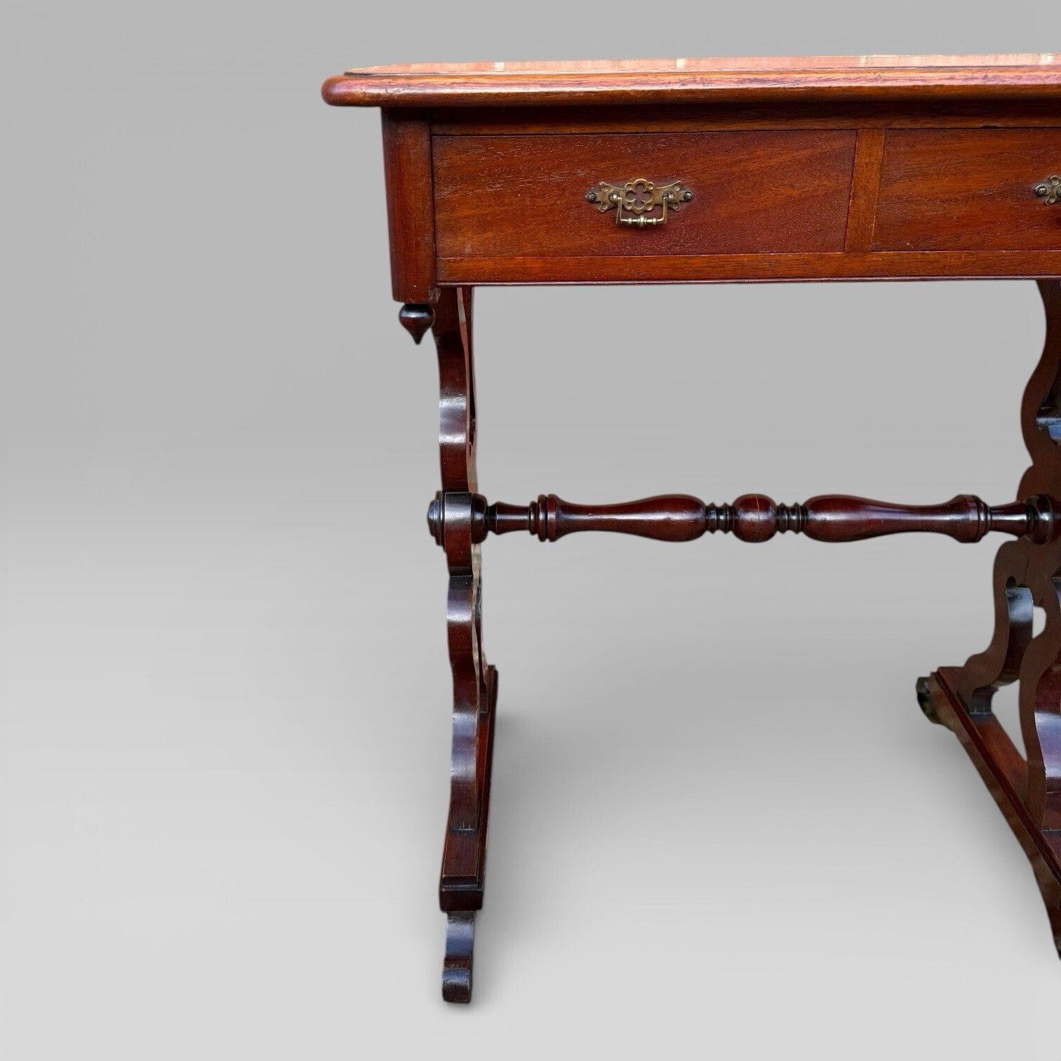 Antique Victorian Mahogany Centre Table / Occasional Table With 2 Drawers photo buy