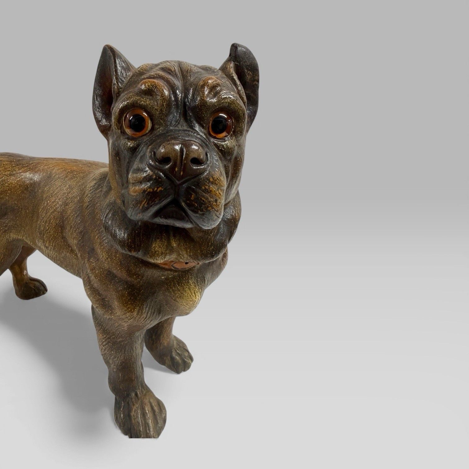 Antique Austrian Terracotta Life Size Pug Puppy Dog Sculpture photo Art
