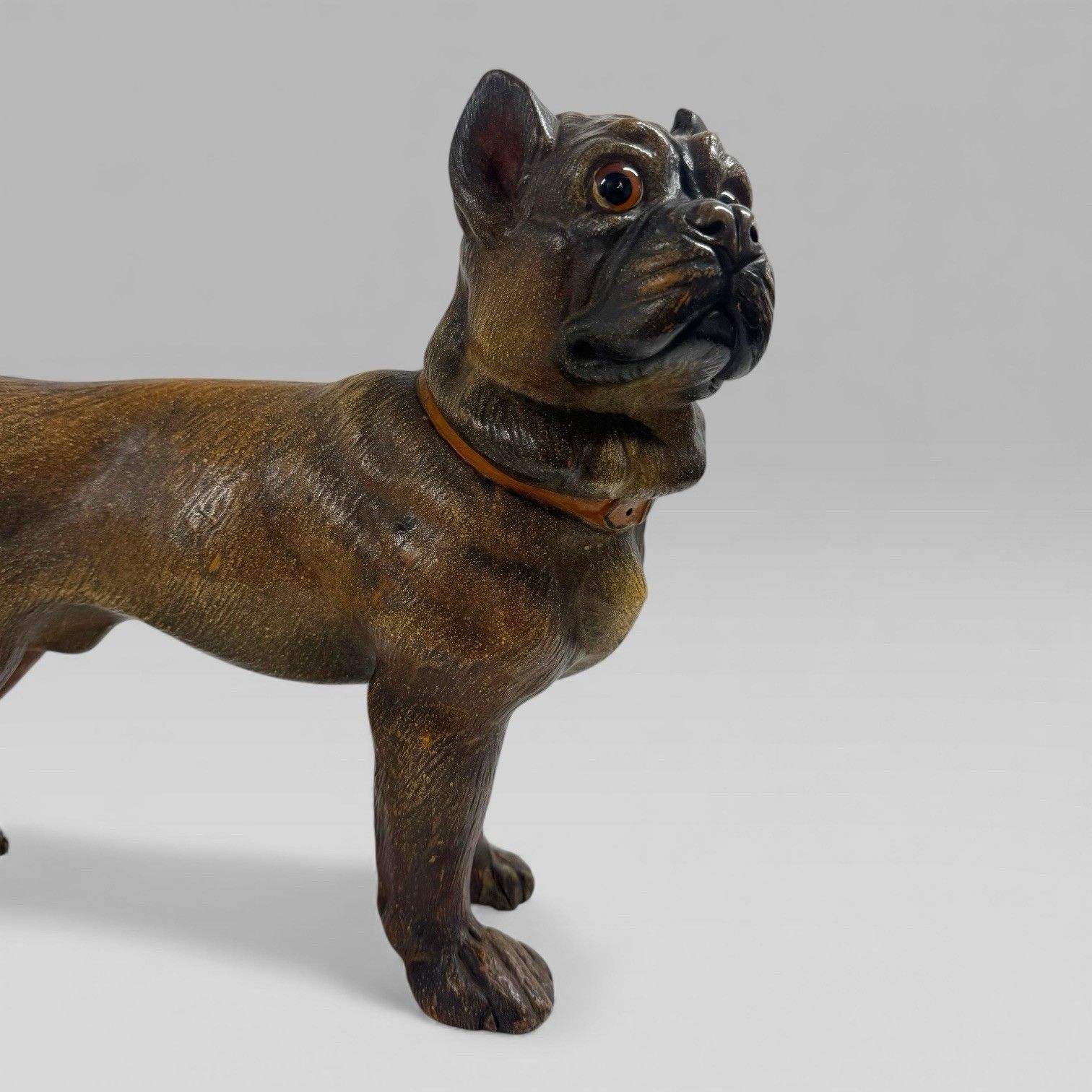 Antique Austrian Terracotta Life Size Pug Puppy Dog Sculpture photo 750.0