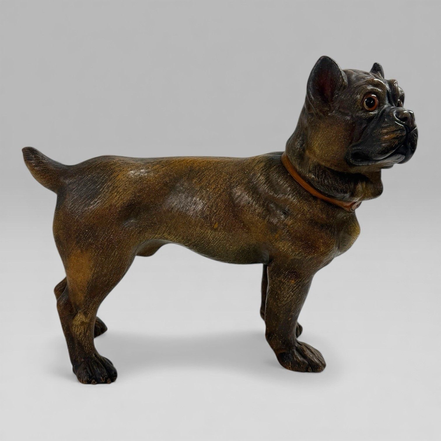 Antique Austrian Terracotta Life Size Pug Puppy Dog Sculpture photo vintage