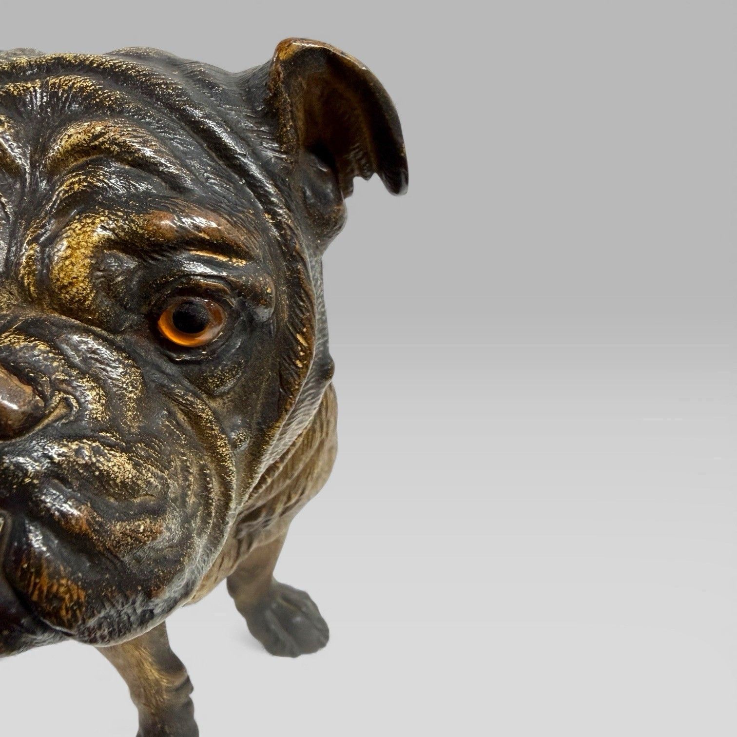 Antique Austrian Terracotta Life Size Pug Dog Sculpture photo 1450.0