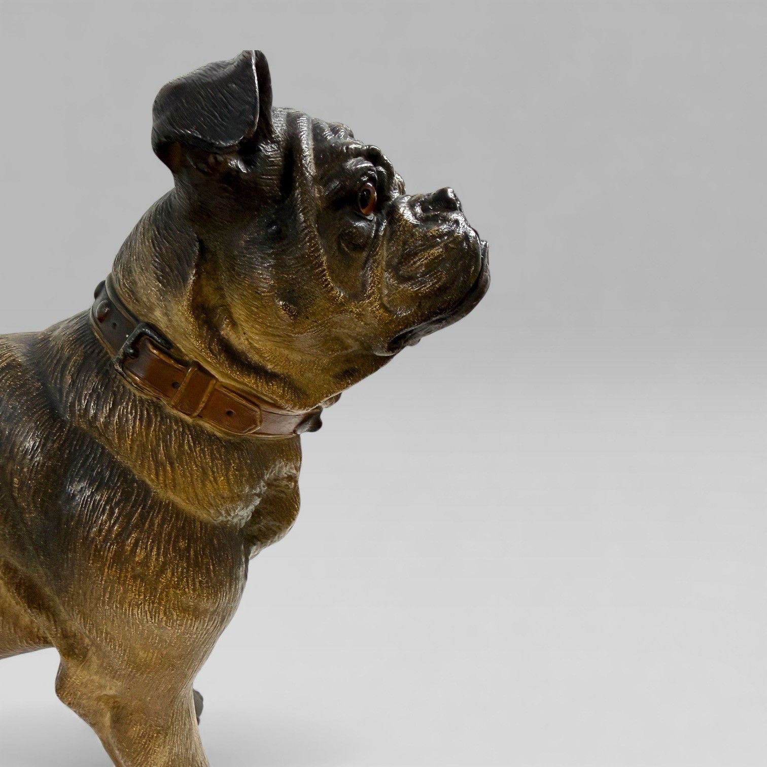 Antique Austrian Terracotta Life Size Pug Dog Sculpture photo buy