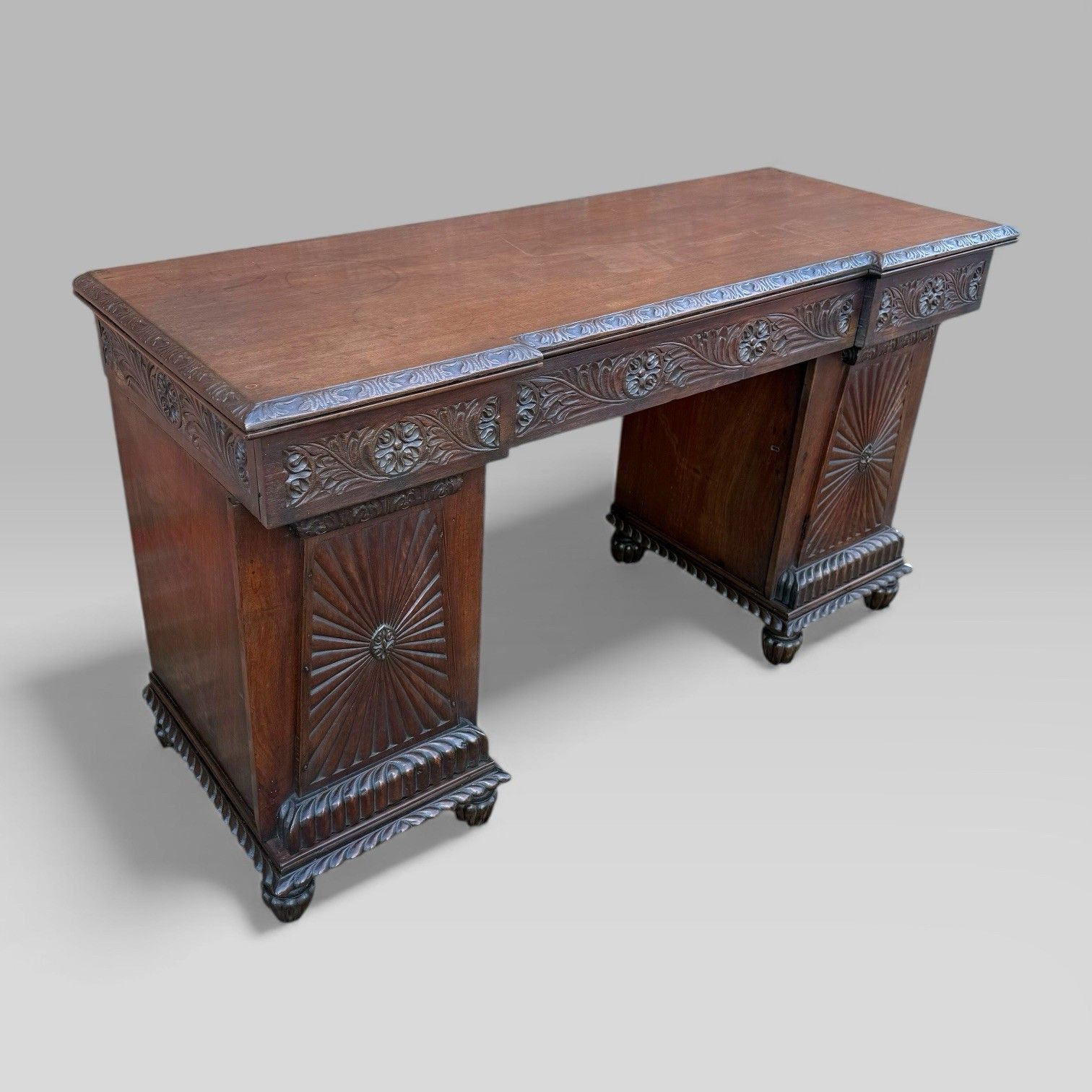 Antique Regency/William IV Anglo Indian Padouk Carved Sideboard Or Desk photo furniture