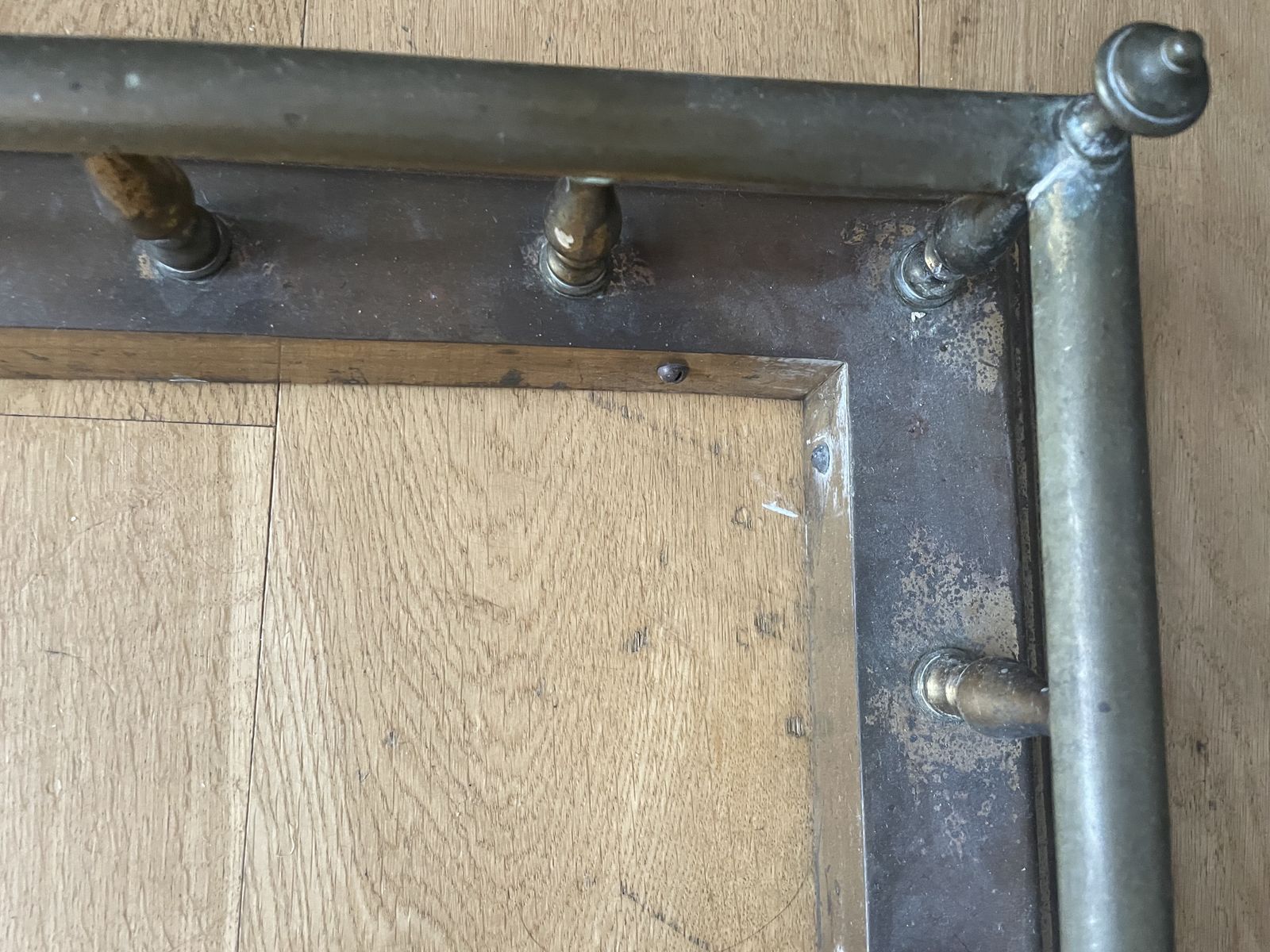 Antique Brass And Iron Fireplace Fender photo for sale