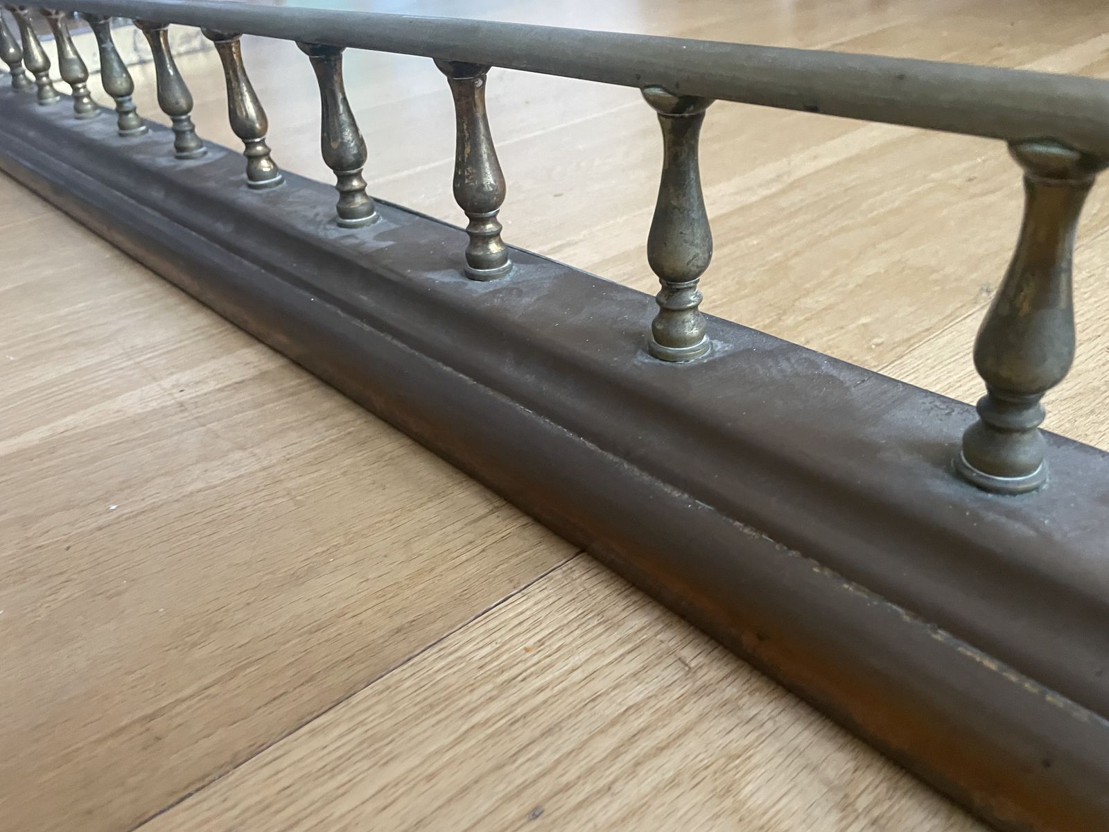 Antique Brass And Iron Fireplace Fender photo Home Fixtures