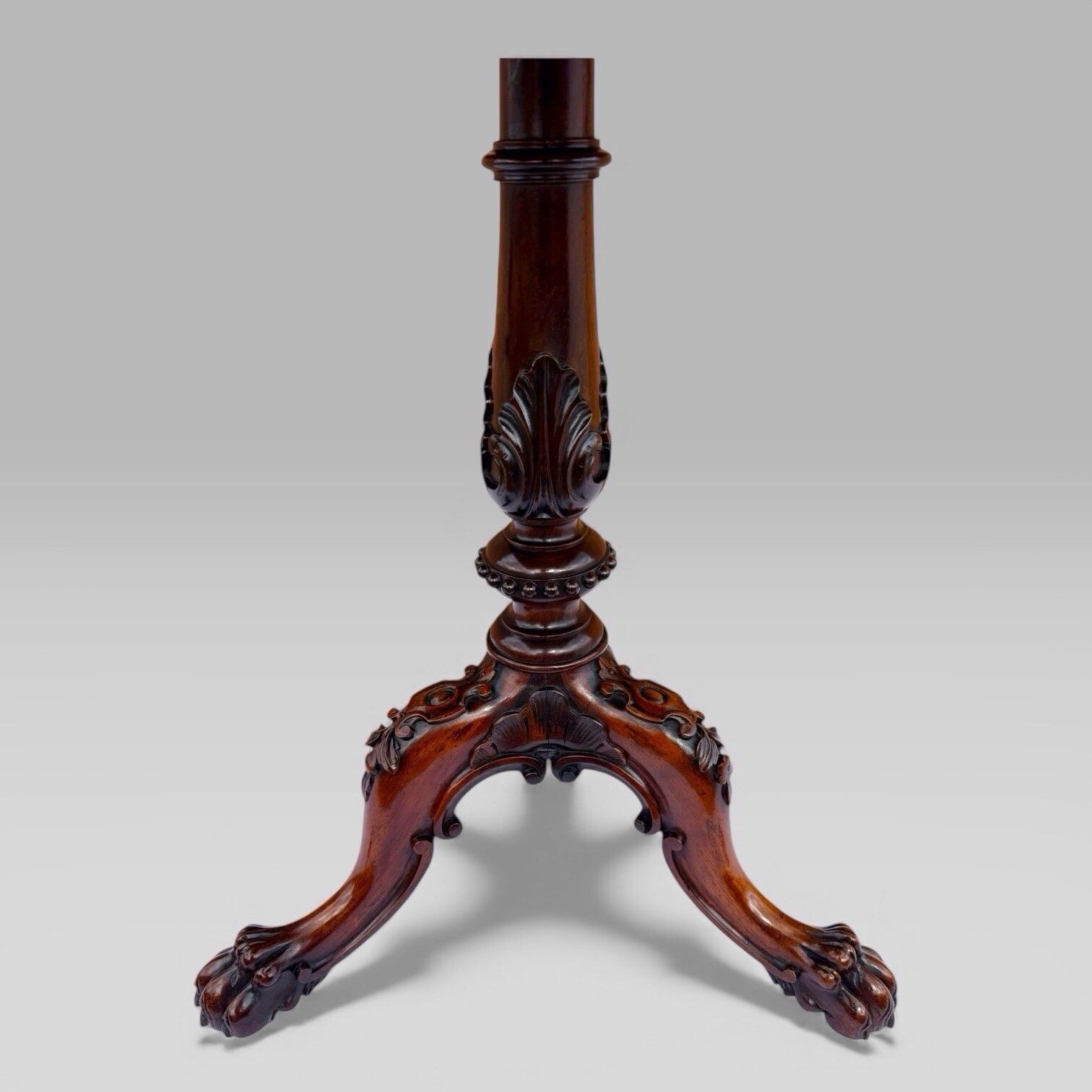 Furniture Antique William IV Gillows Carved Rosewood Tilt Top Tripod Table Fire Screen photo