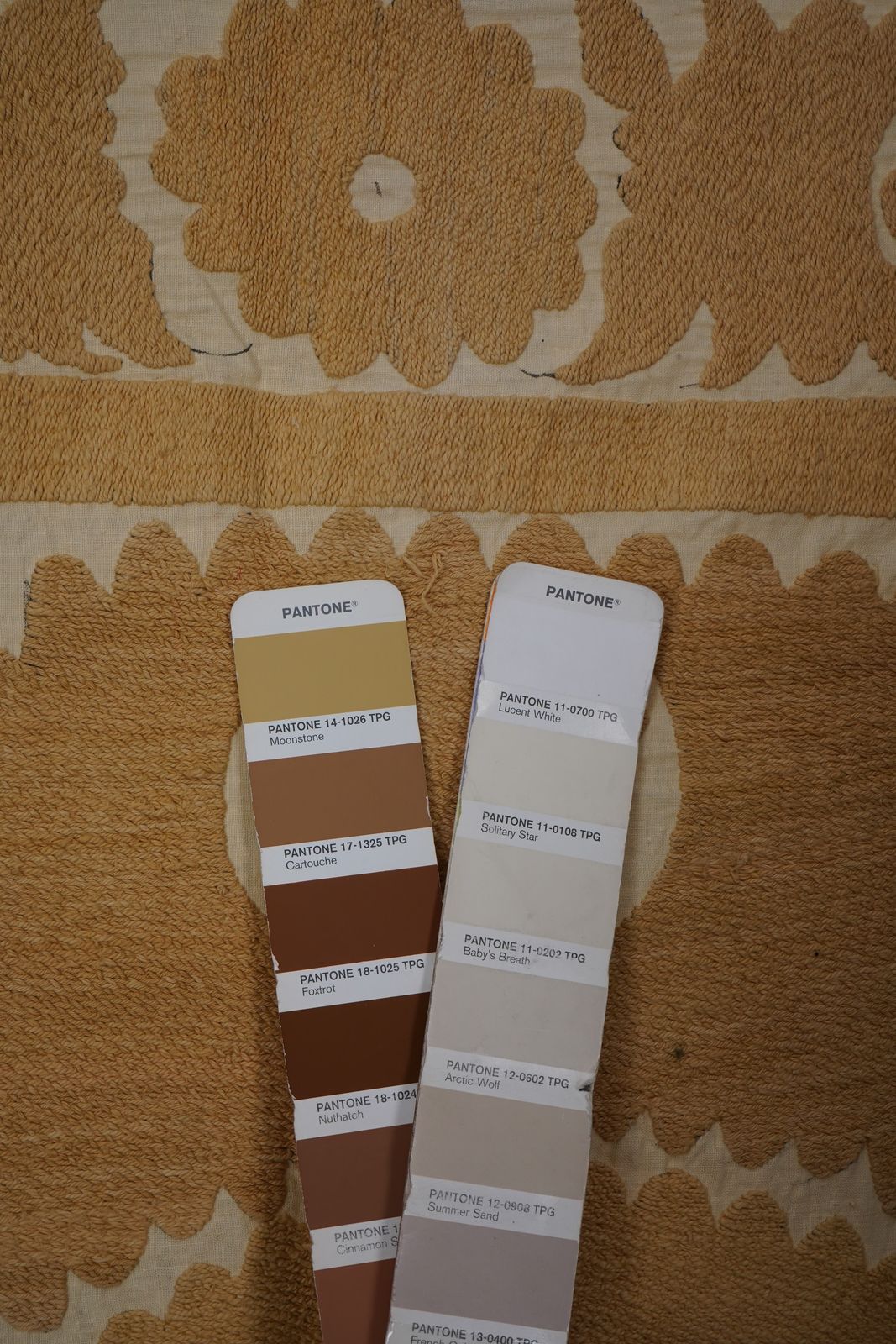 photo furniture Soft Earth Tone Suzani Textile, Hand Stitched Uzbek Home Decor 4'2'' X 4'8''