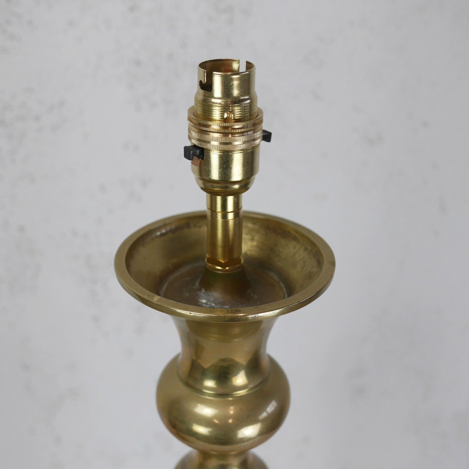 photo for sale Pair Tall Large Brass Candle Stick Table Lights Lamps Vintage Antique  #103068
