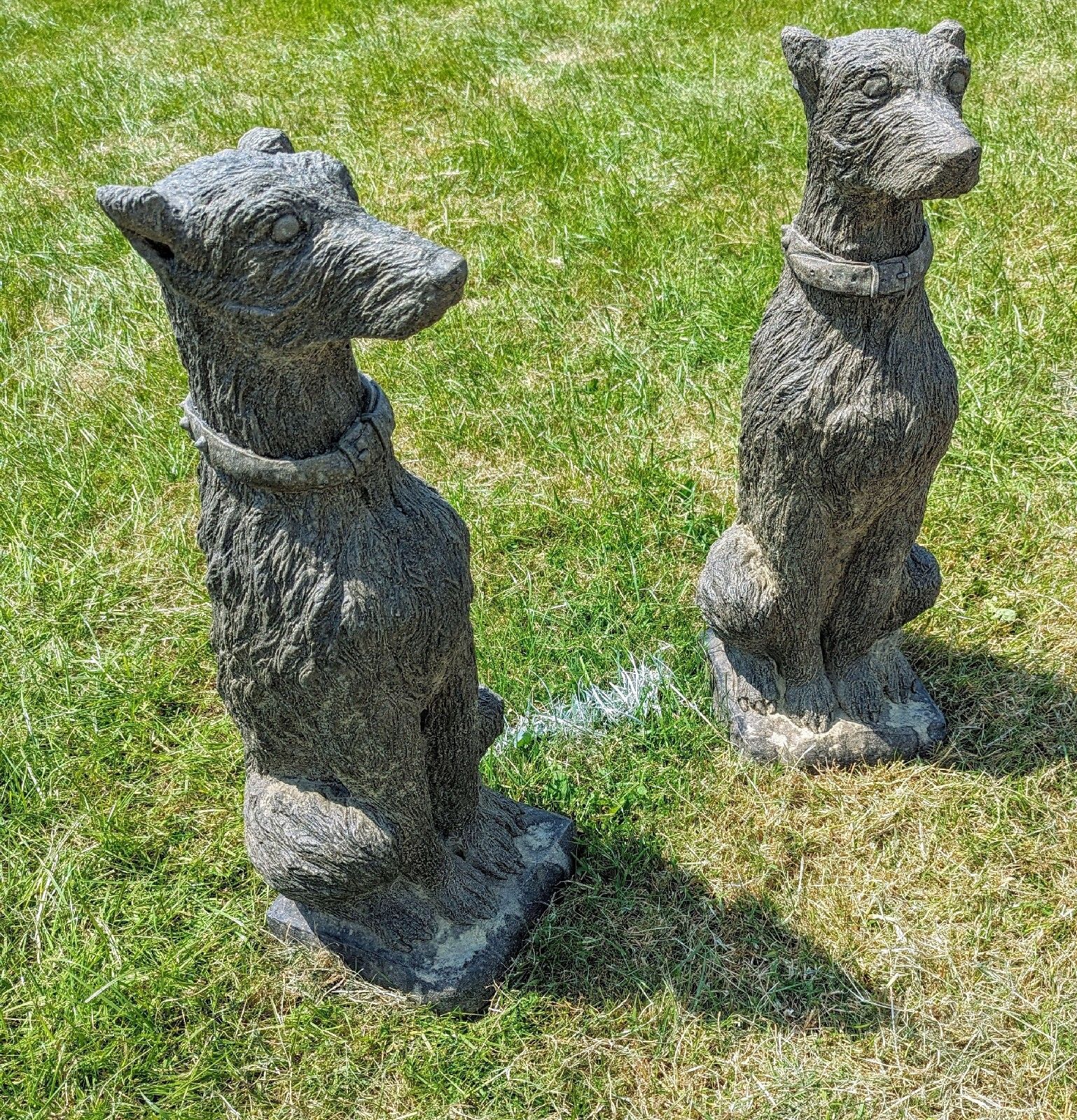 19th Centuary Style Vintage Stone Ornament  Deer Hounds (Delivery Available  0056.