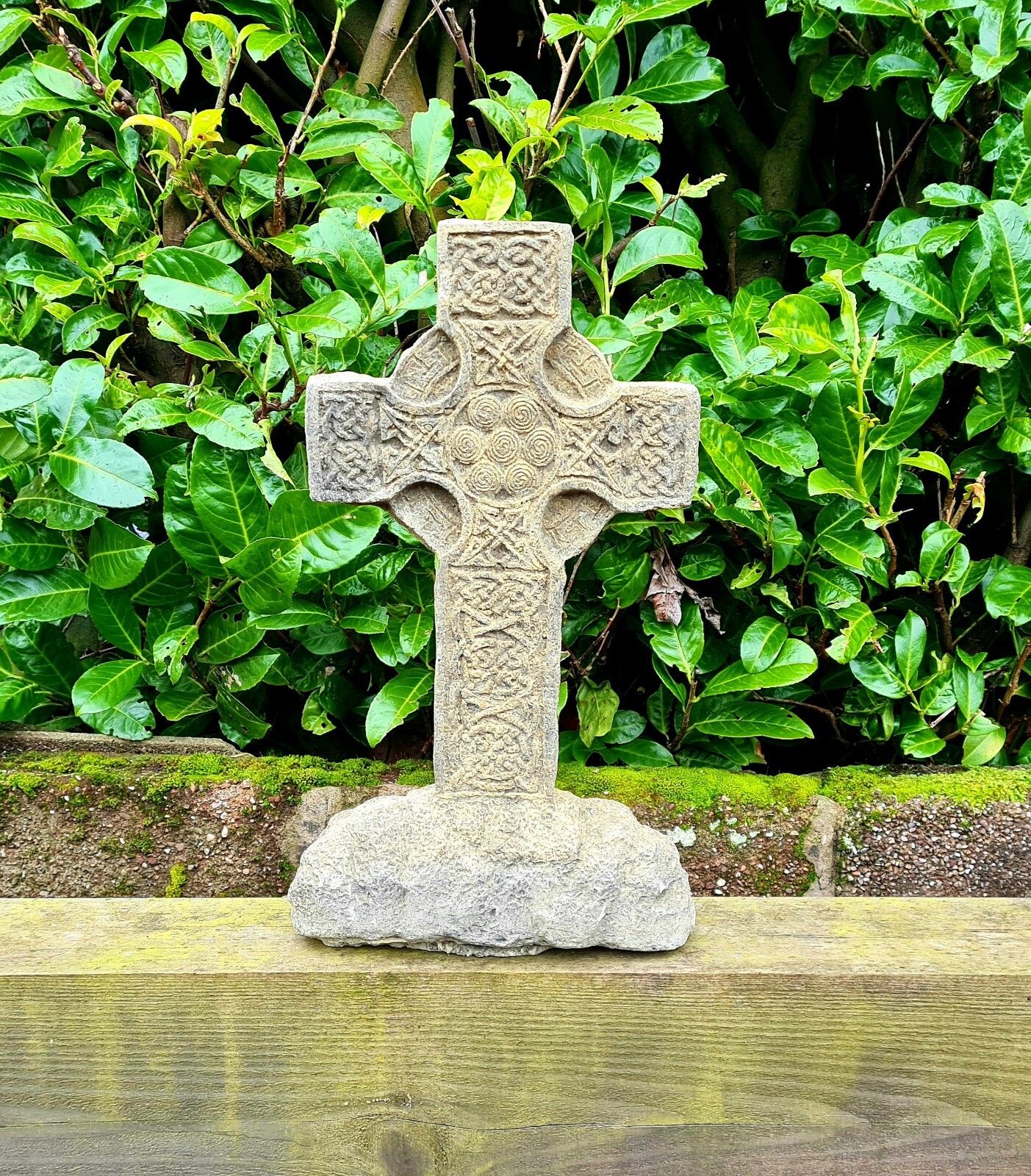 Vintage Style Celtic Cross  Garden Ornament English Stone Delivery Available 0184. photo buy