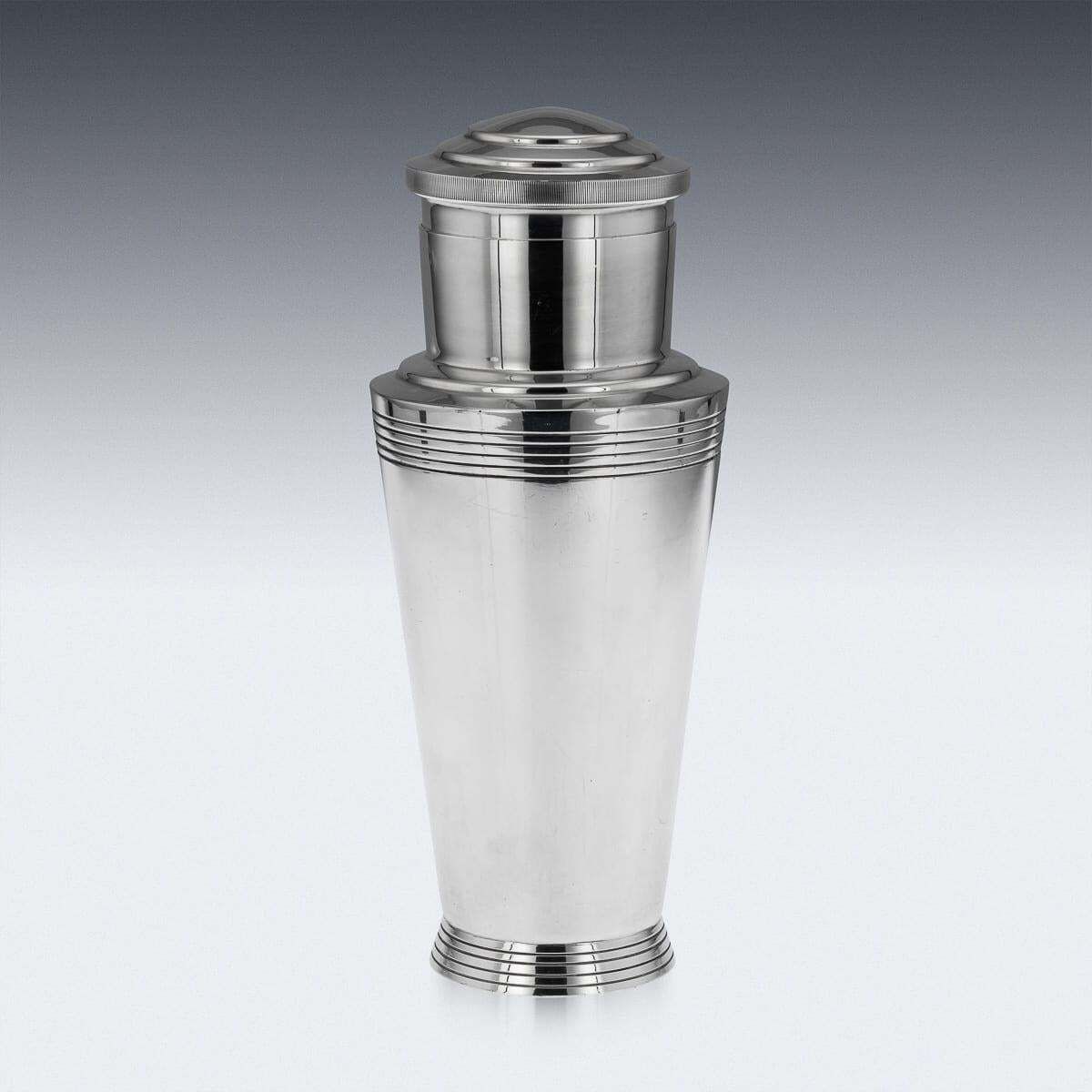 Art Deco Cocktail Shaker By Keith Murray, Silver Plated, English, 1936 photo 1628.0