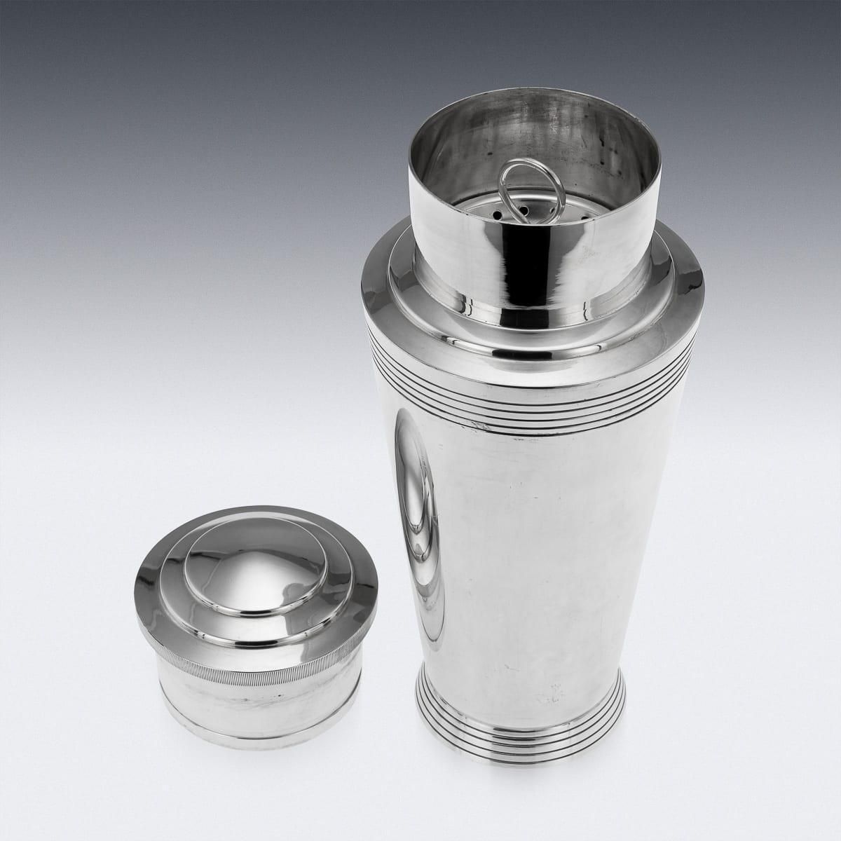 Art Deco Cocktail Shaker By Keith Murray, Silver Plated, English, 1936 photo buy