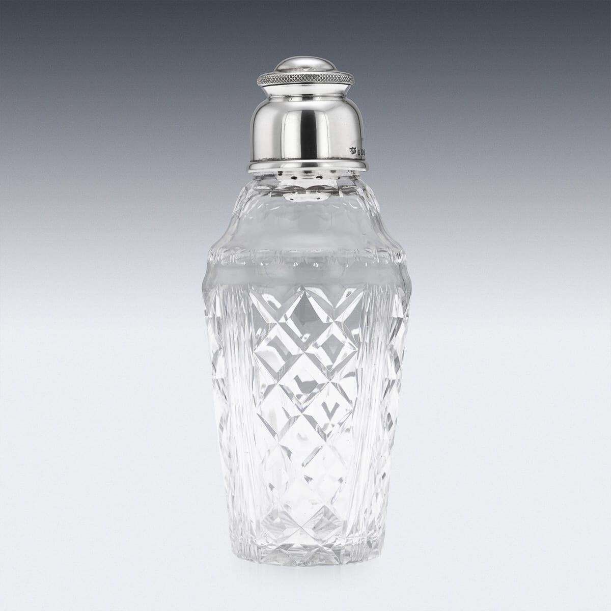 Mappin & Webb Cocktail Shaker, Solid Silver & Cut Glass, English, 1949 photo furniture