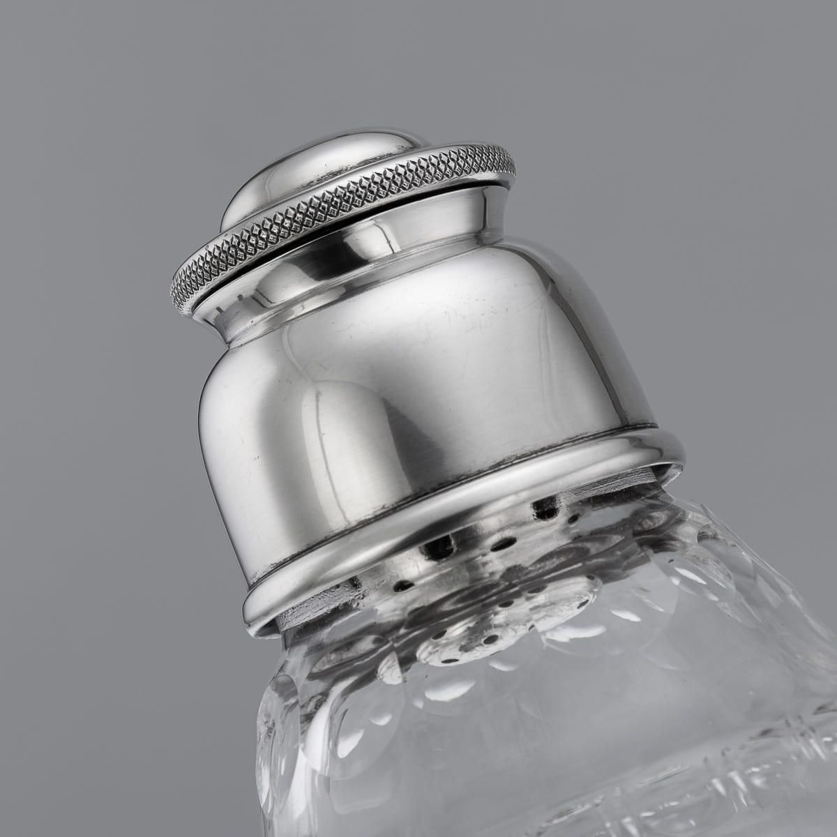 Mappin & Webb Cocktail Shaker, Solid Silver & Cut Glass, English, 1949 photo buy
