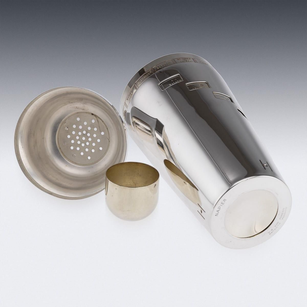 20th Century American Silver Plated "Recipe" Cocktail Shaker By Napier C.1930 photo vintage
