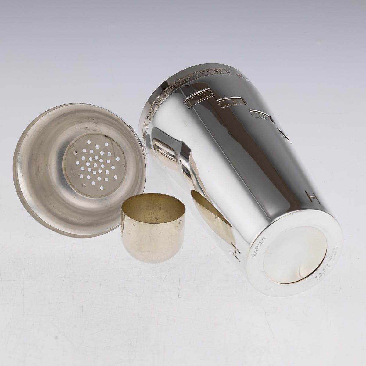 photo furniture 20th Century American Silver Plated "Recipe" Cocktail Shaker By Napier C.1930