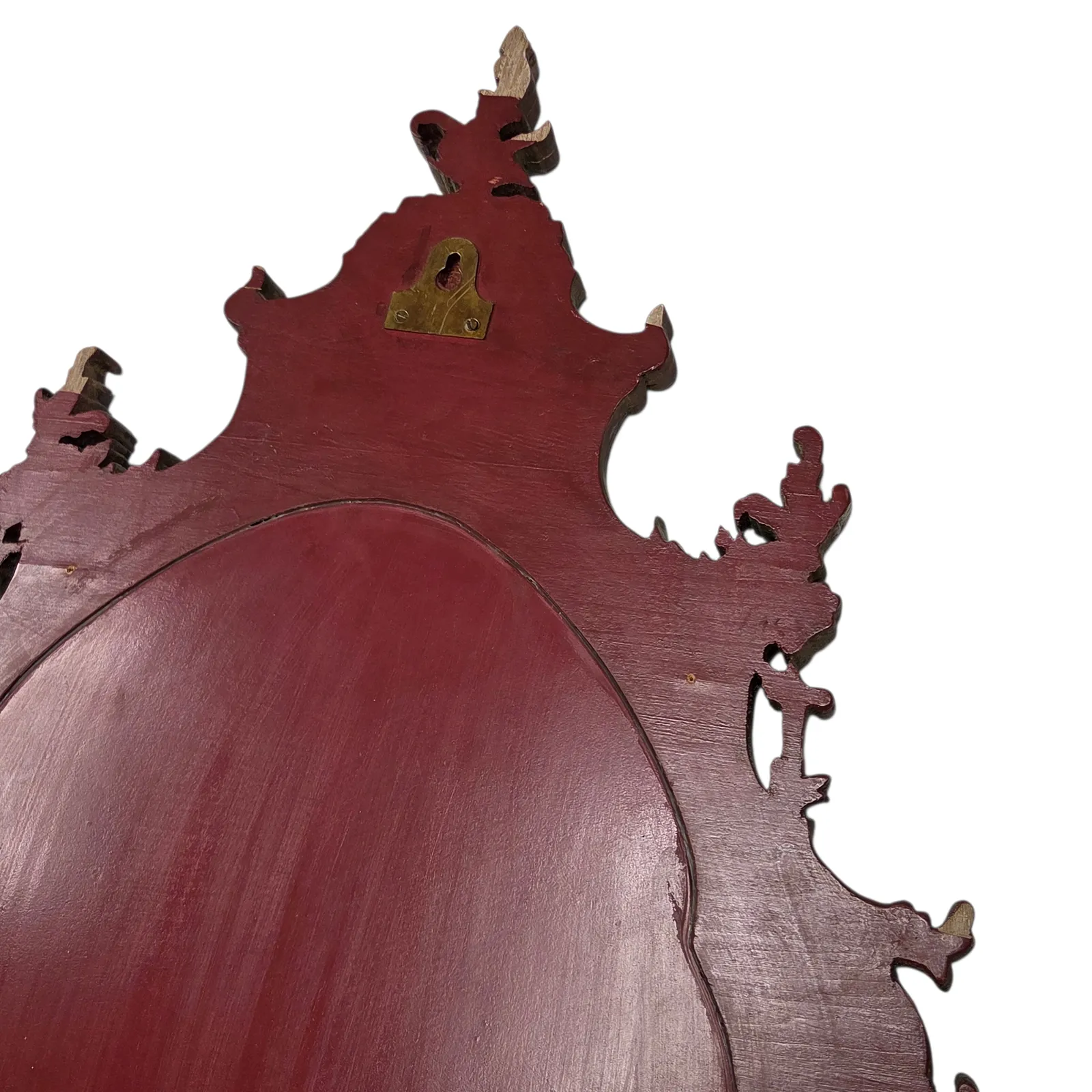 Miroir en bois sculpté peint à la main, verre biseauté, vers 1940 photo 650.0