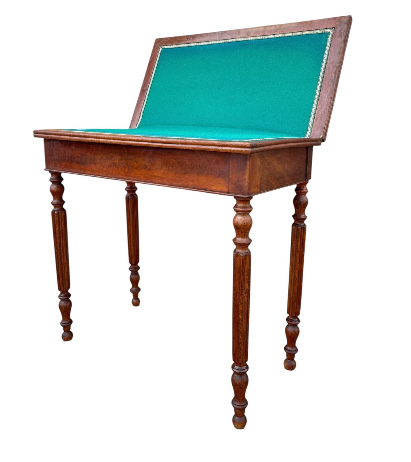 Oak Games Table With Green Felt Top, Early 20th Century
