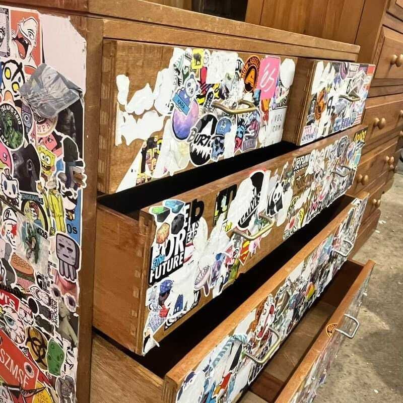 Vintage 1960's Army Issue Chest Of 2 Over 3 Drawers Formica Top Metal Handles photo buy