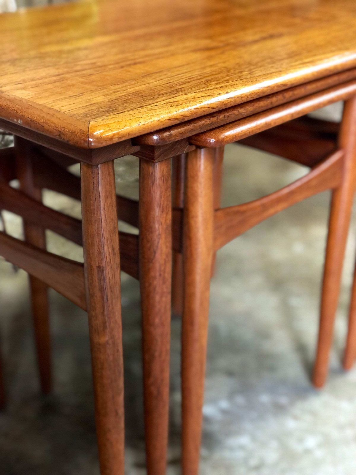 Poul Hundevad Danish Teak Nest Of Three Tables – Fabian, 1960s photo 495.0
