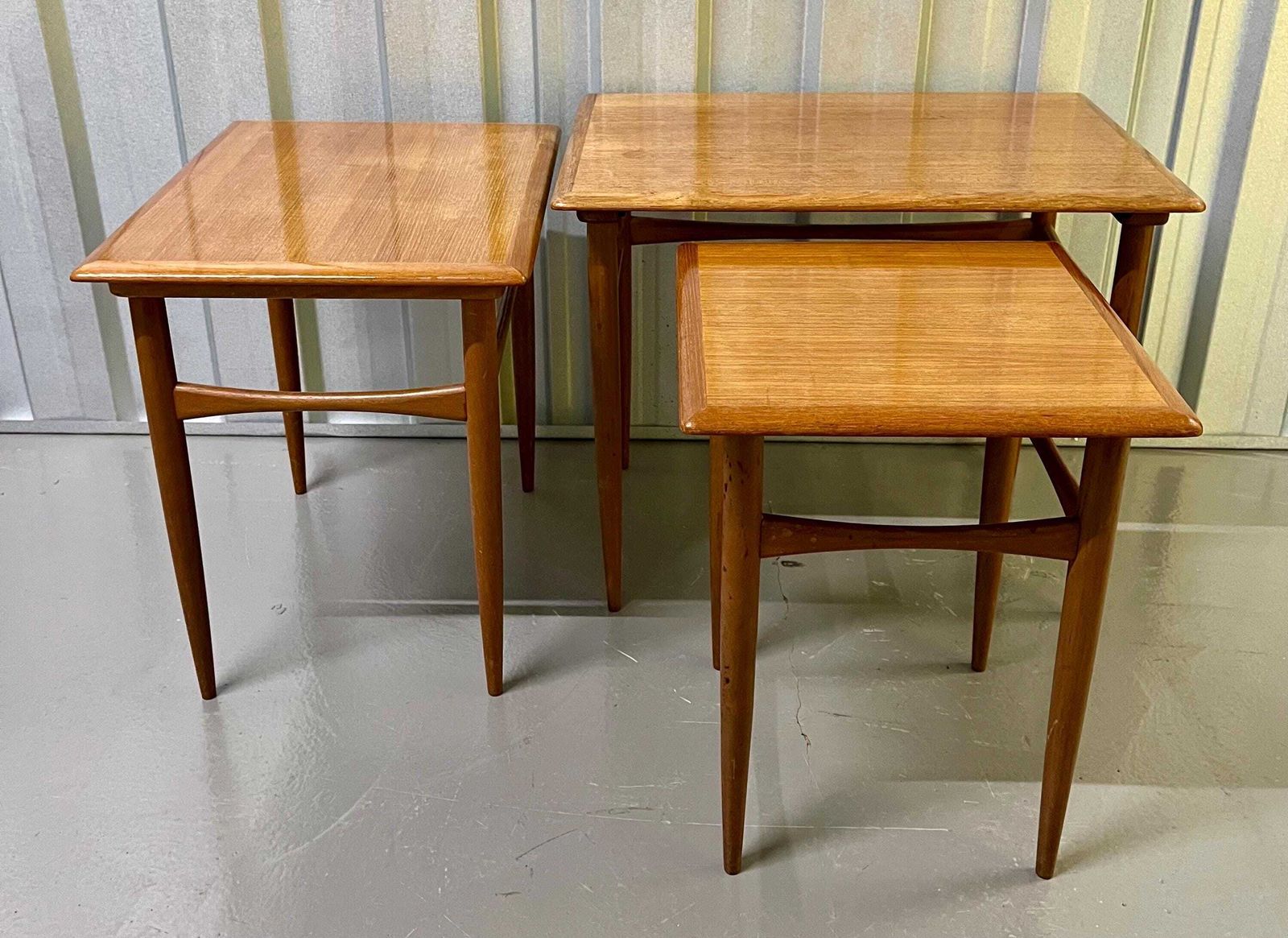 photo for sale Poul Hundevad Danish Teak Nest Of Three Tables – Fabian, 1960s